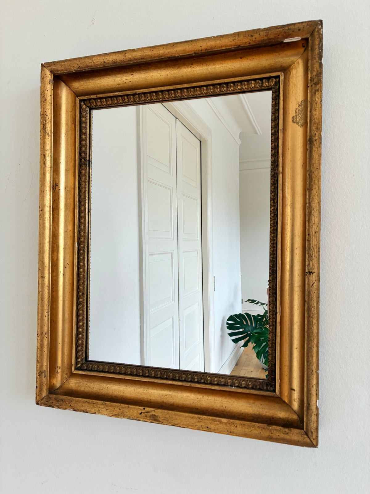 Pair of Antique French Giltwood Wall Mirrors, Late 19th Century