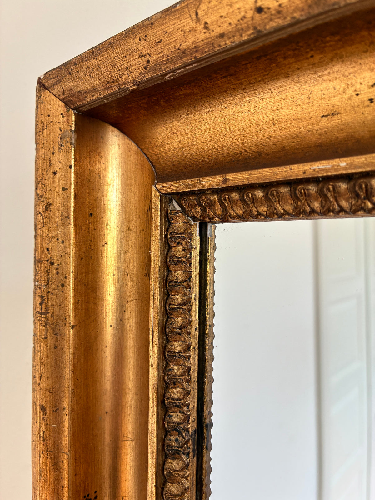 Pair of Antique French Giltwood Wall Mirrors, Late 19th Century