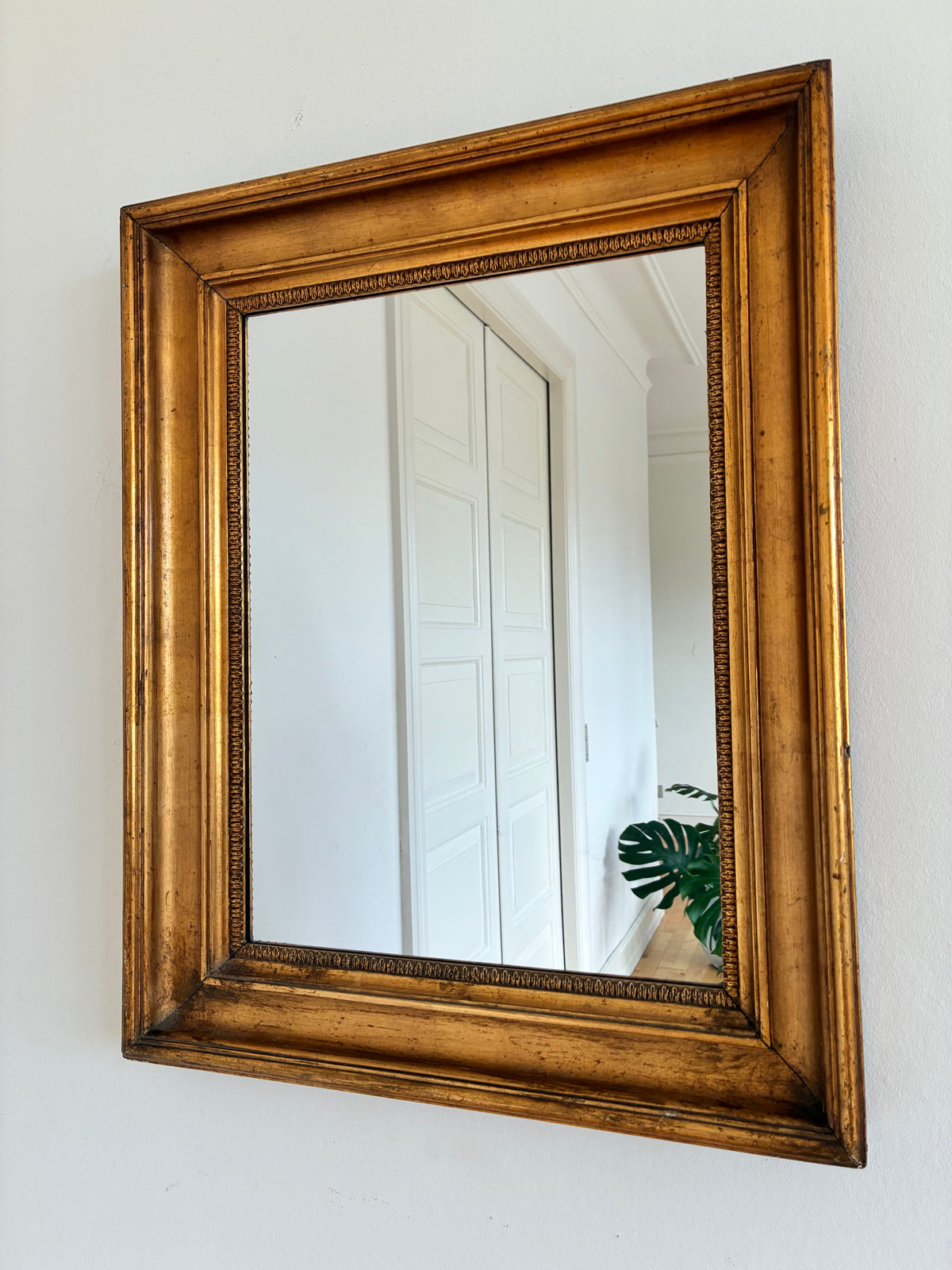 Pair of Antique French Giltwood Wall Mirrors, Late 19th Century