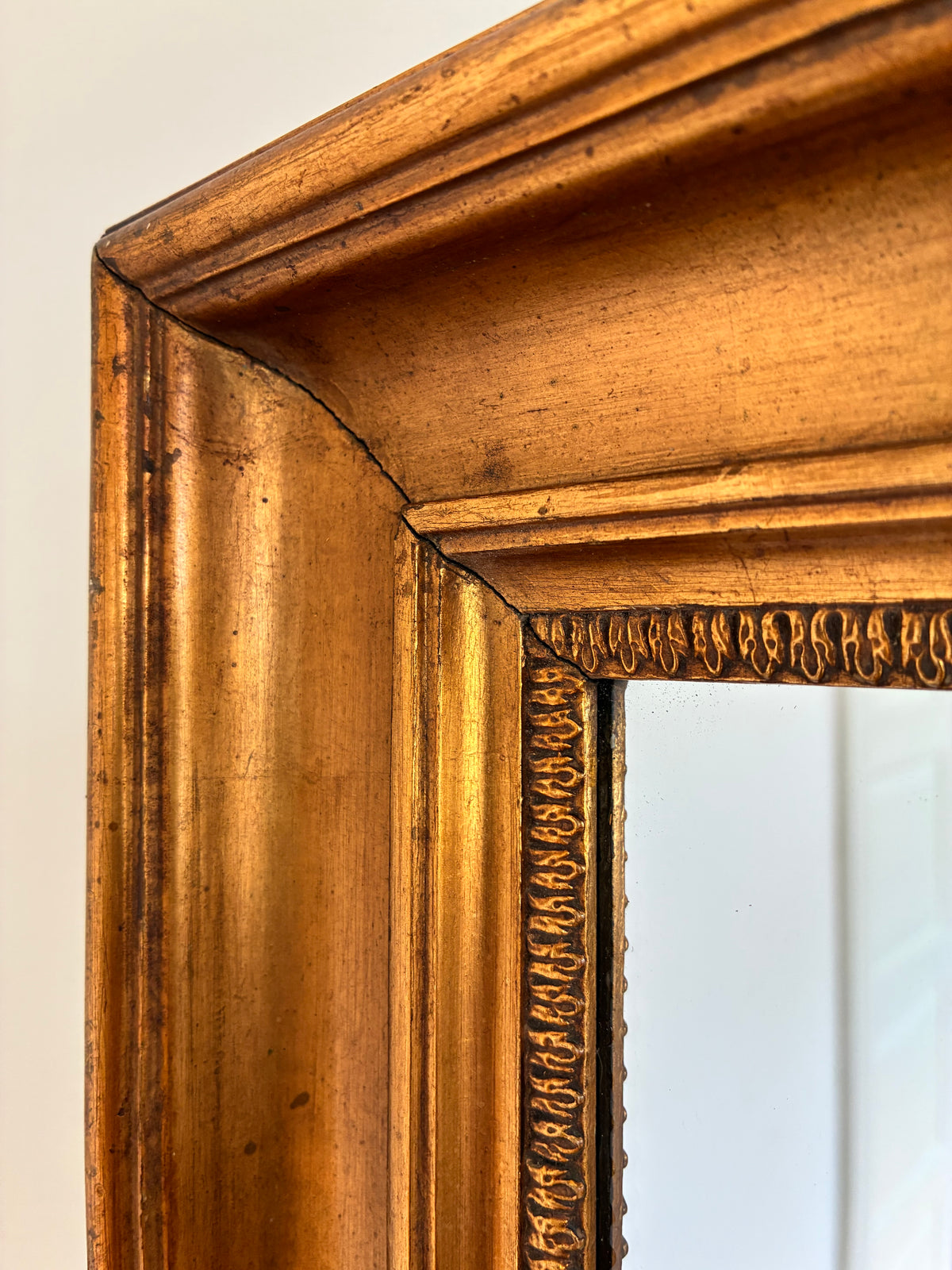 Pair of Antique French Giltwood Wall Mirrors, Late 19th Century