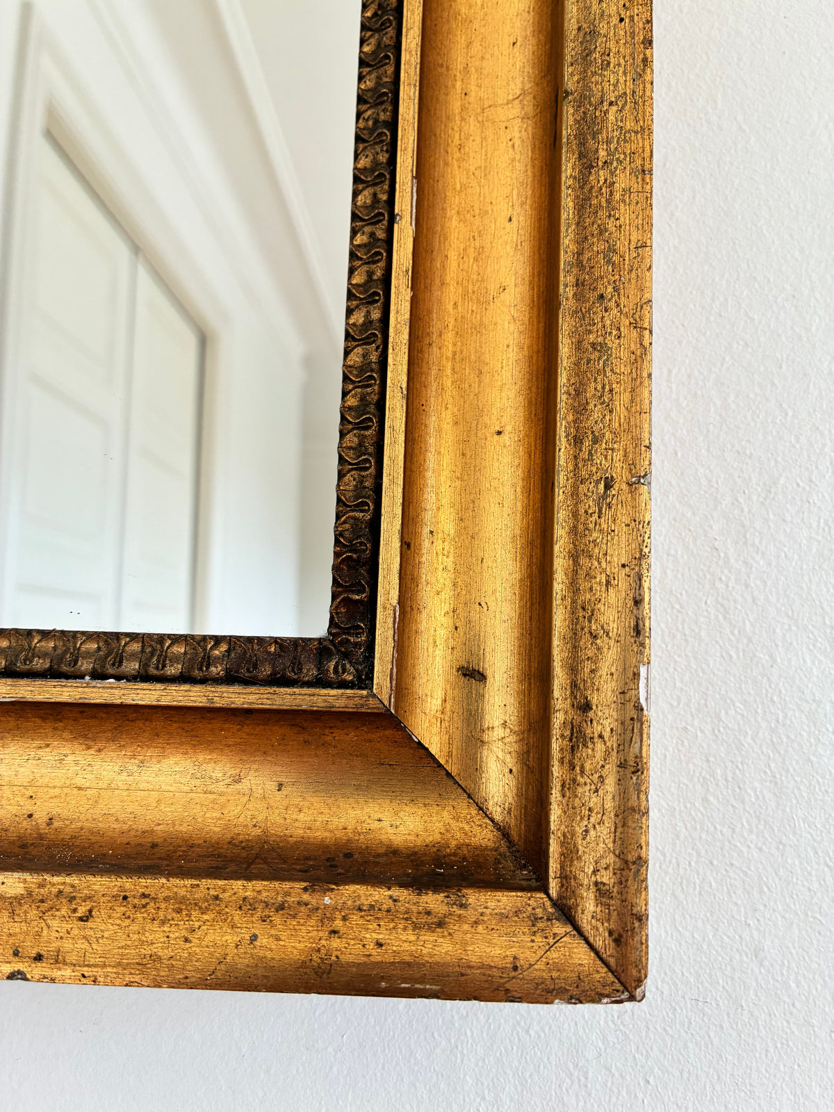 Pair of Antique French Giltwood Wall Mirrors, Late 19th Century