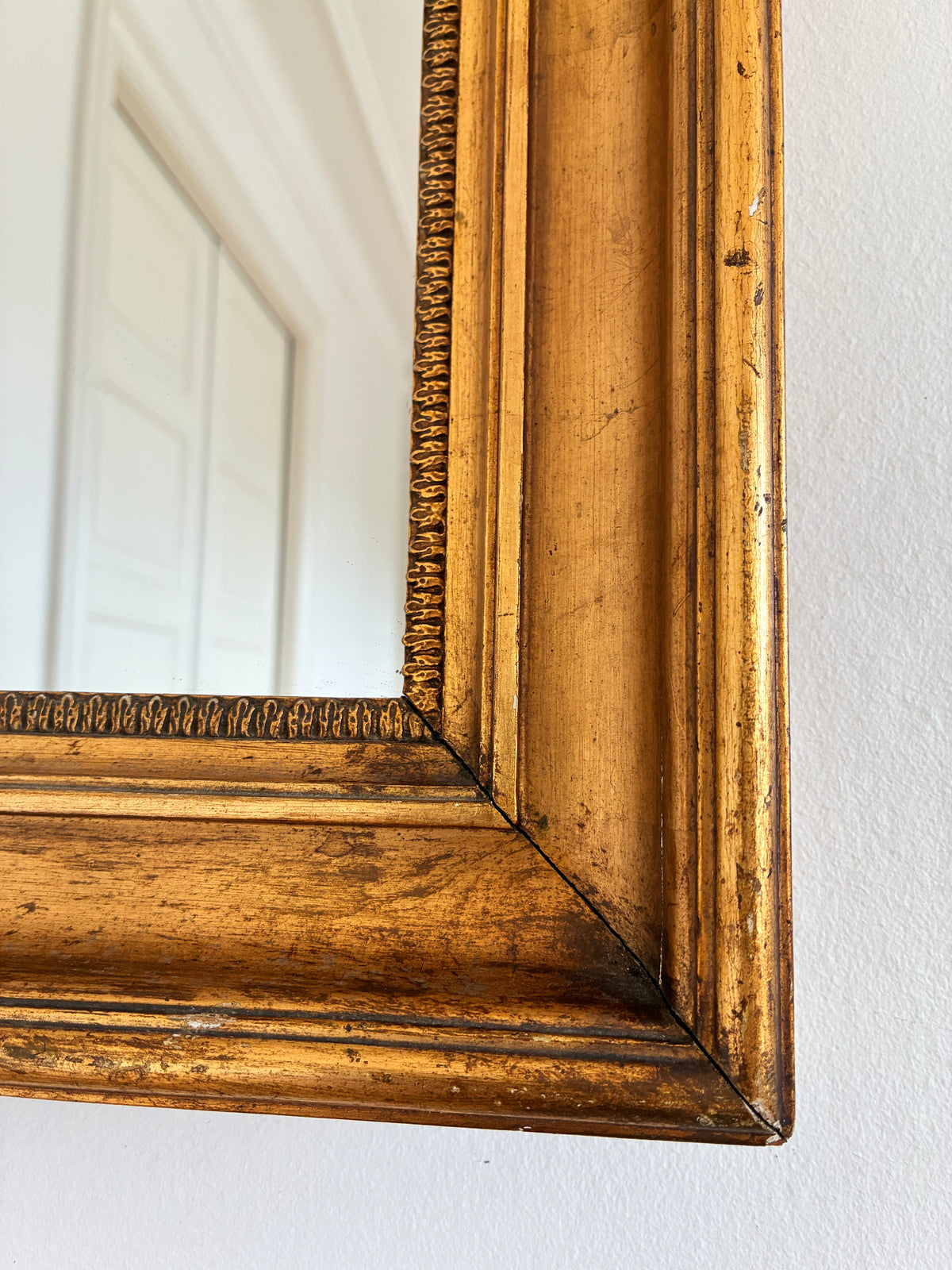 Pair of Antique French Giltwood Wall Mirrors, Late 19th Century