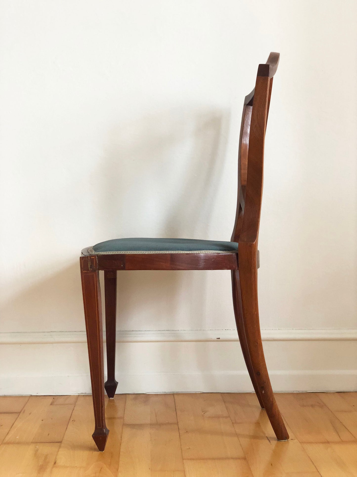 Pair of Antique Mahogany Hepplewhite Revival Chairs Denmark 1900s