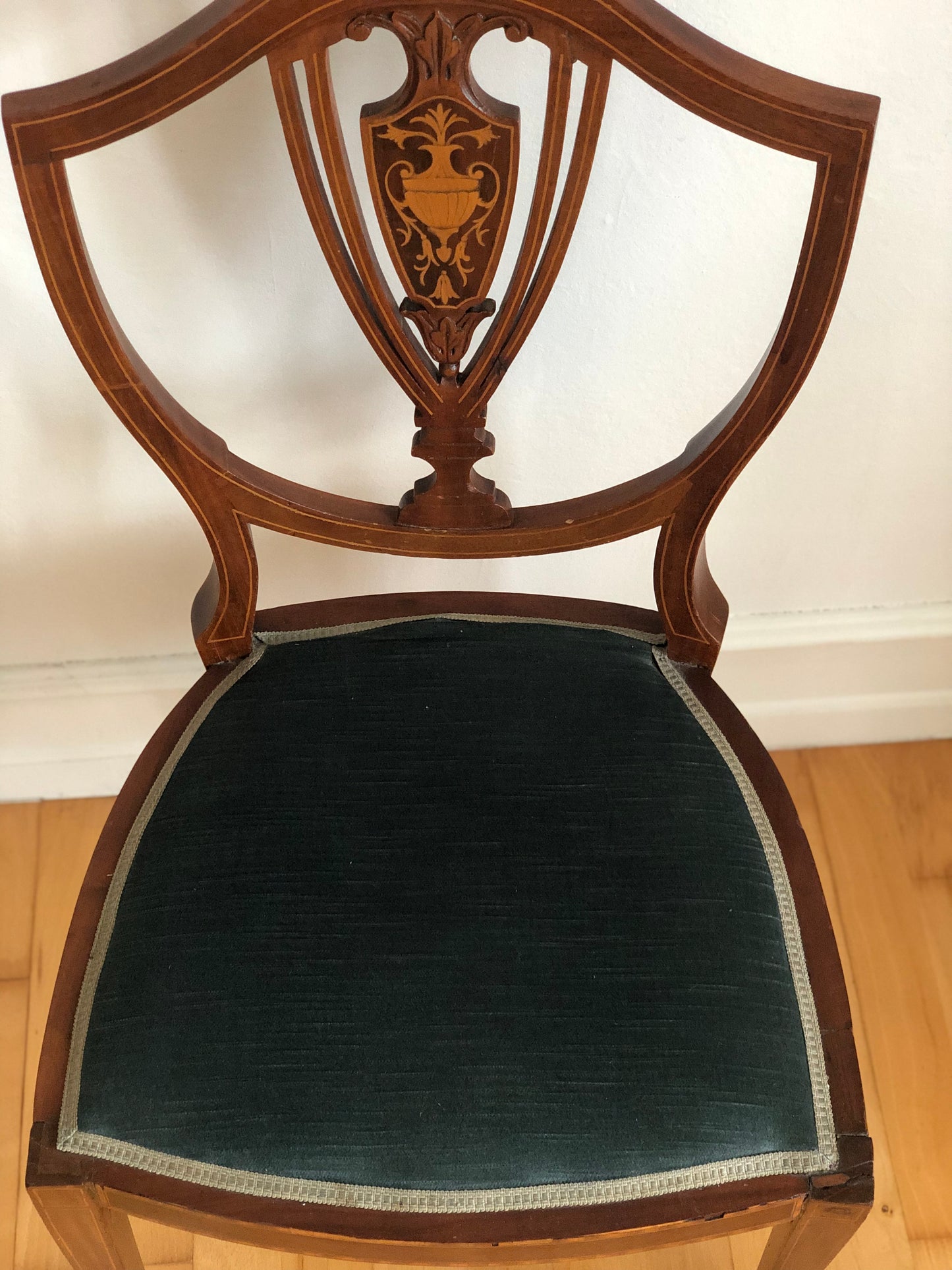 Pair of Antique Mahogany Hepplewhite Revival Chairs Denmark 1900s