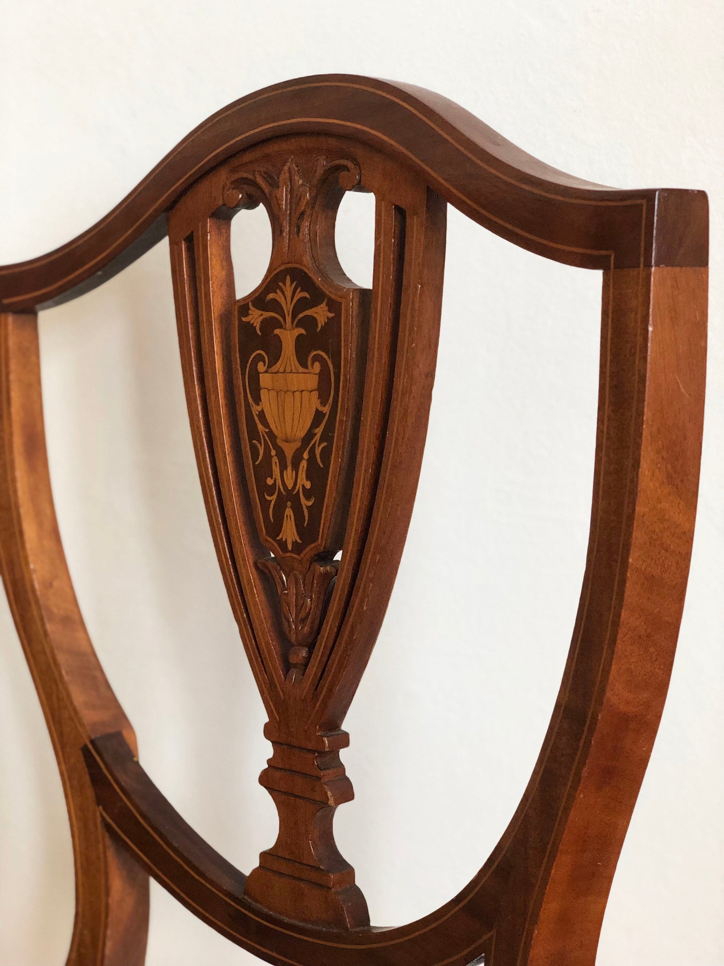 Pair of Antique Mahogany Hepplewhite Revival Chairs Denmark 1900s