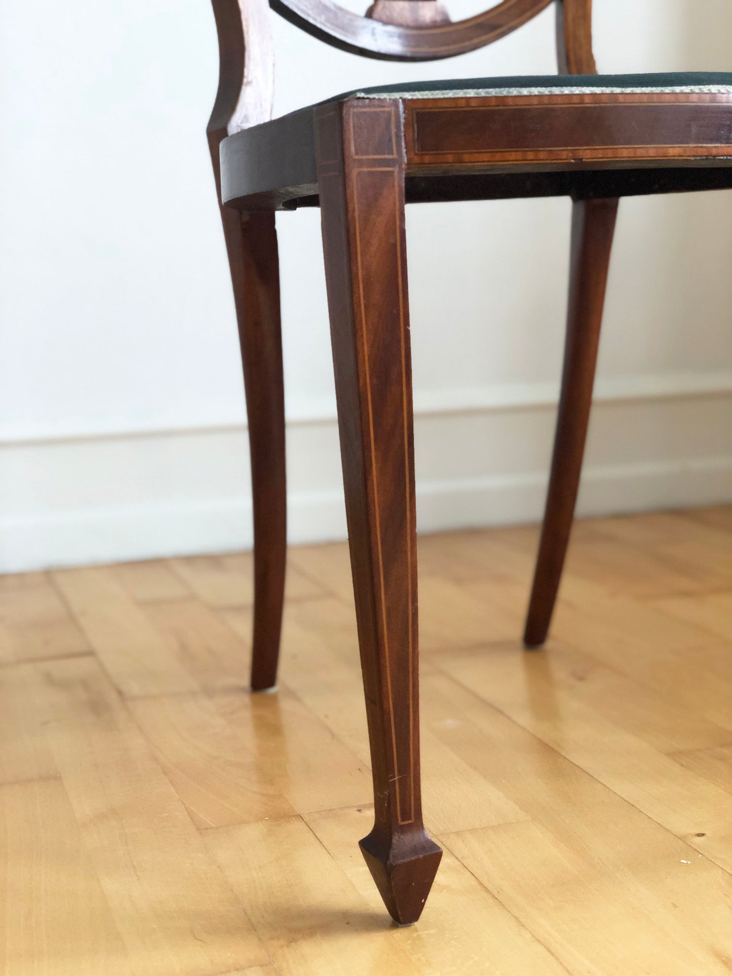 Pair of Antique Mahogany Hepplewhite Revival Chairs Denmark 1900s