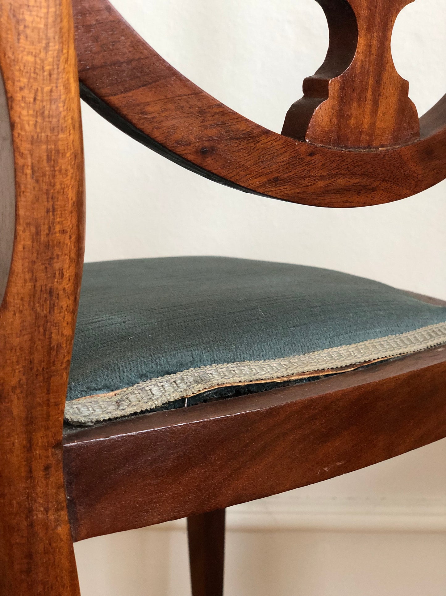 Pair of Antique Mahogany Hepplewhite Revival Chairs Denmark 1900s