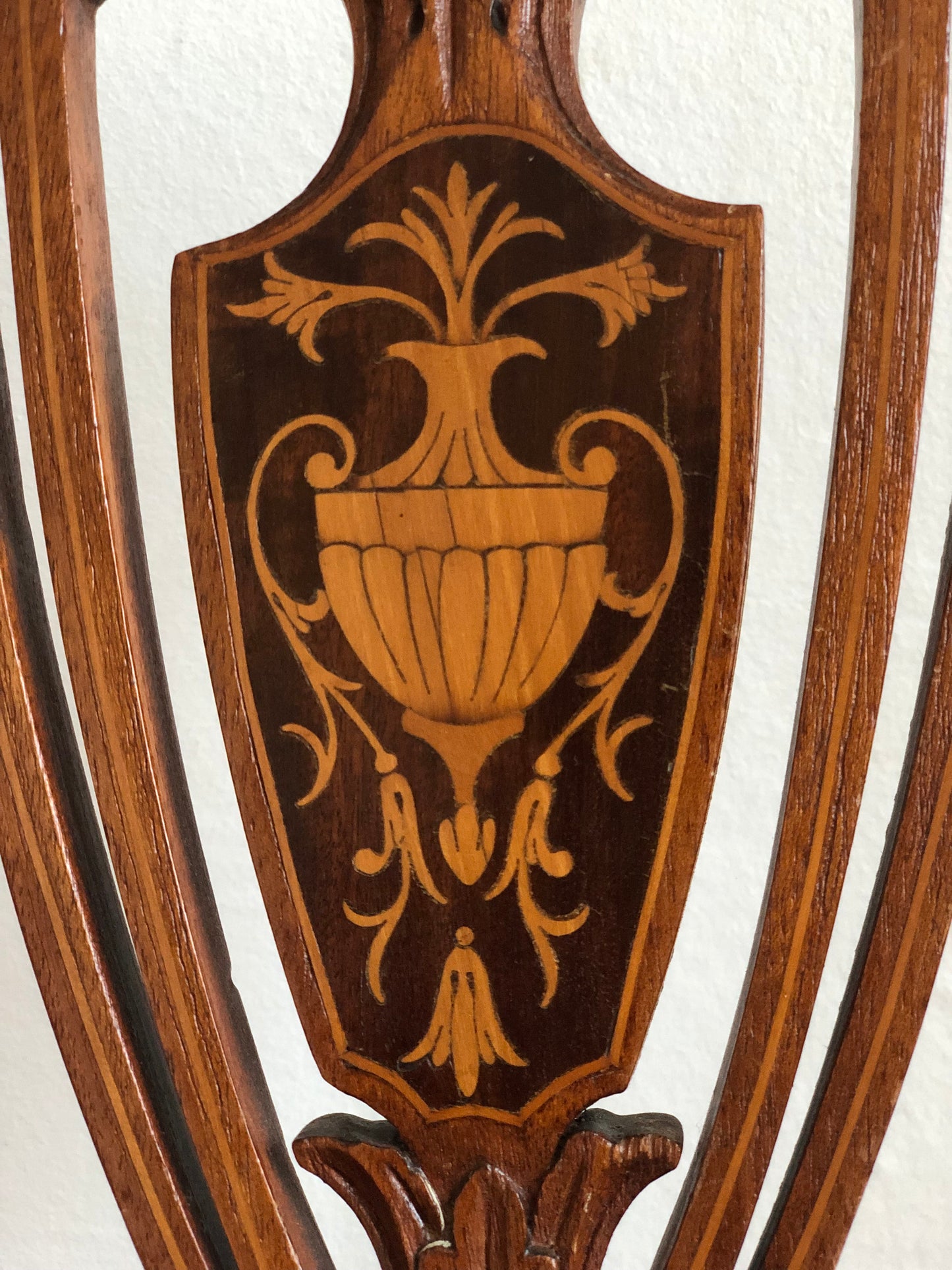 Pair of Antique Mahogany Hepplewhite Revival Chairs Denmark 1900s