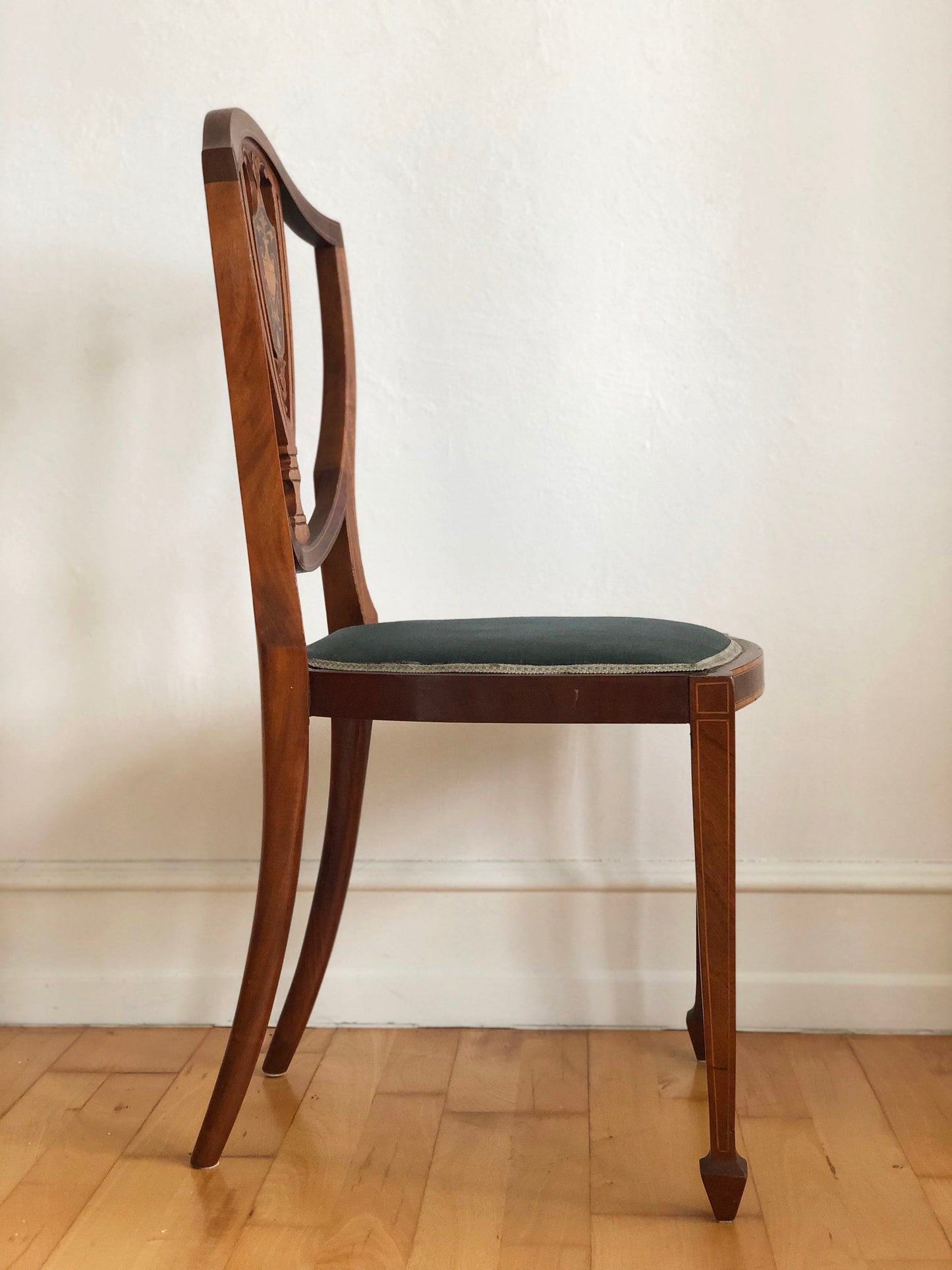 Pair of Antique Mahogany Hepplewhite Revival Chairs Denmark 1900s