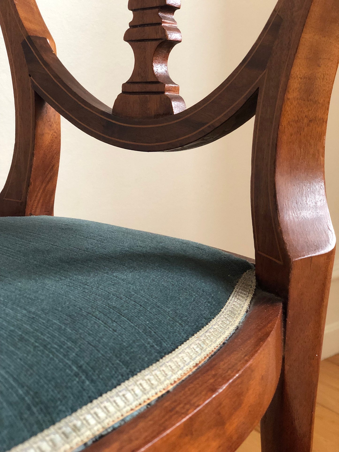 Pair of Antique Mahogany Hepplewhite Revival Chairs Denmark 1900s