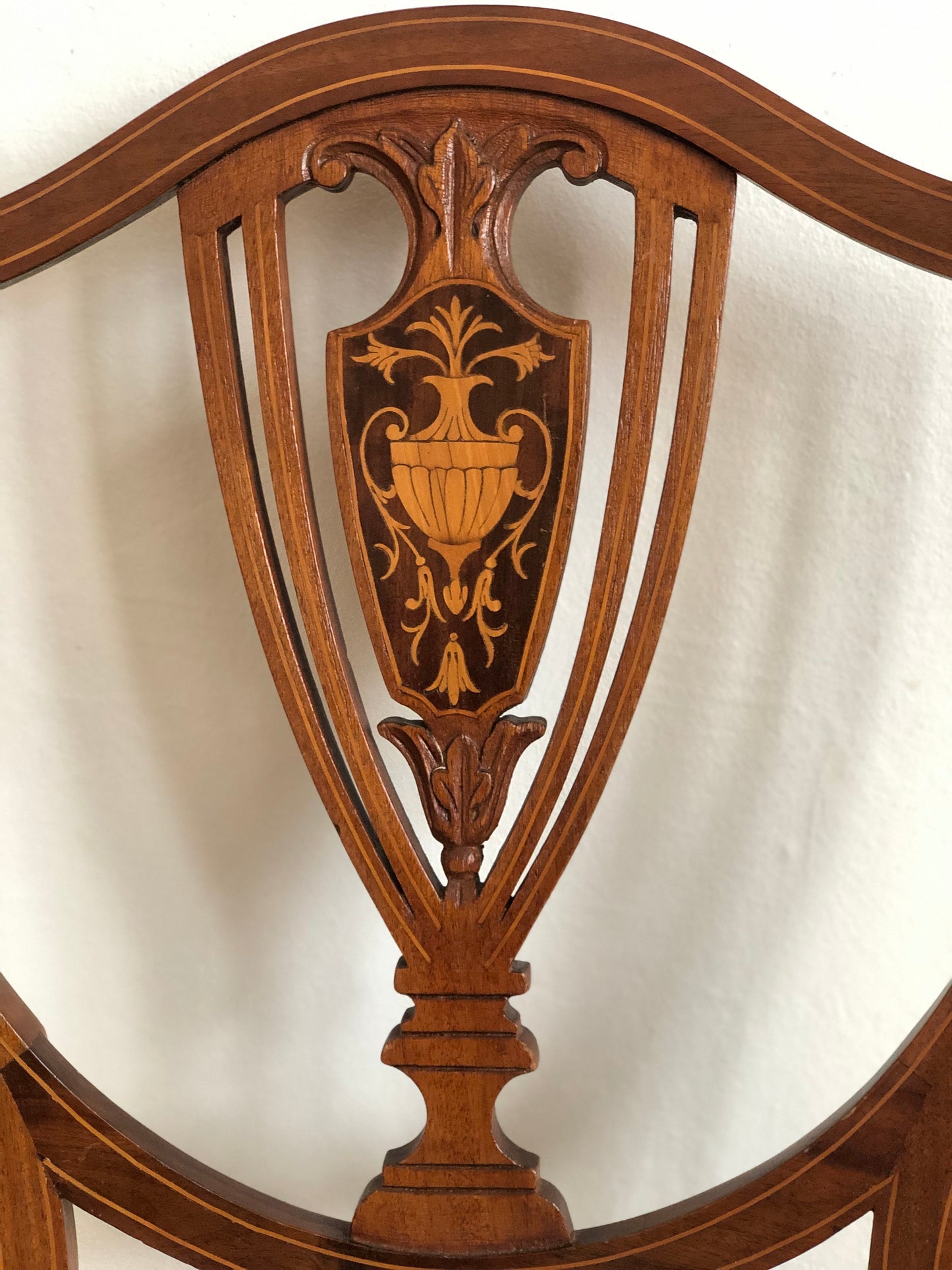 Pair of Antique Mahogany Hepplewhite Revival Chairs Denmark 1900s