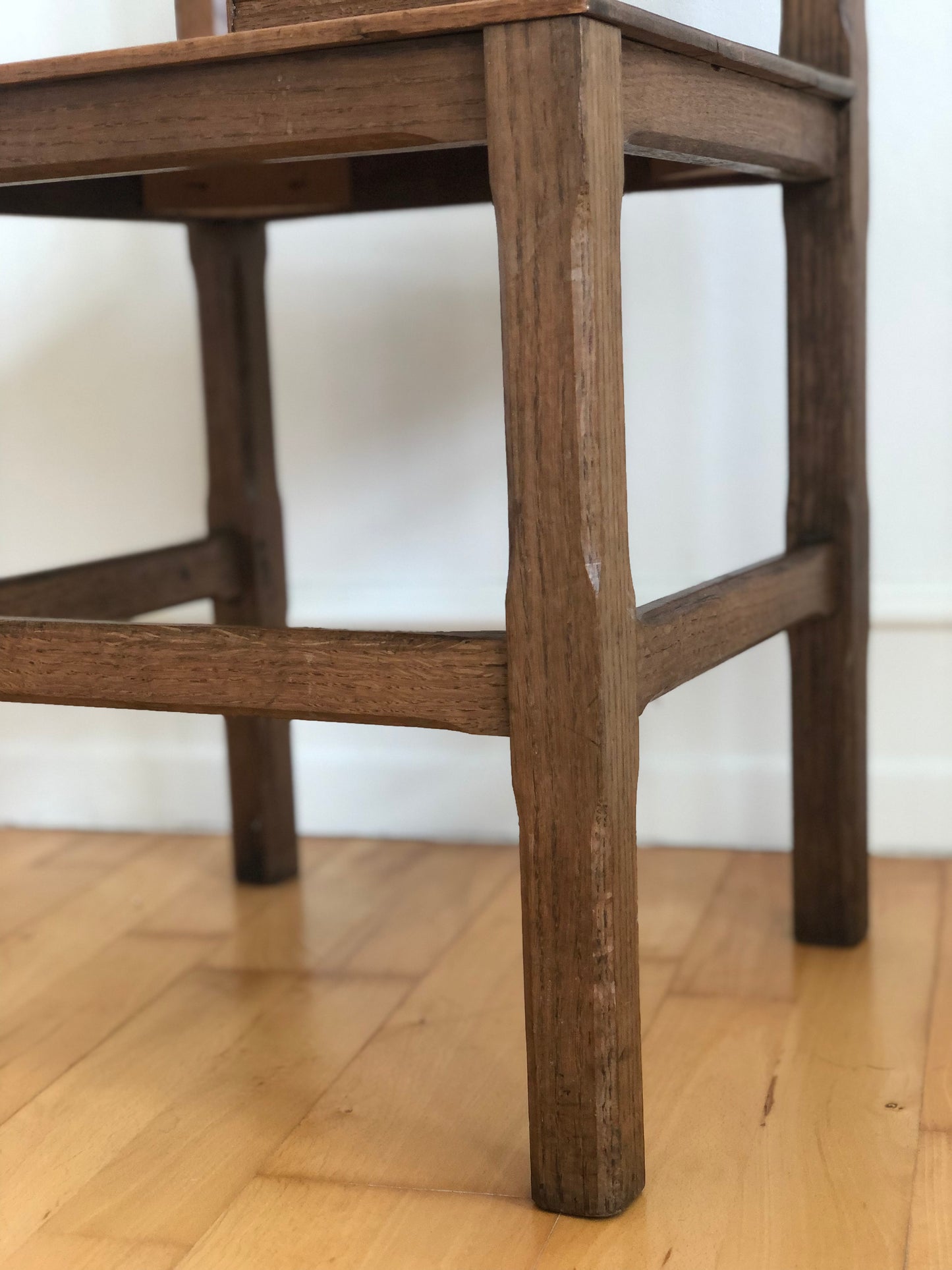 Pair of Early 20th Century Arts & Crafts Oak Hall Chairs