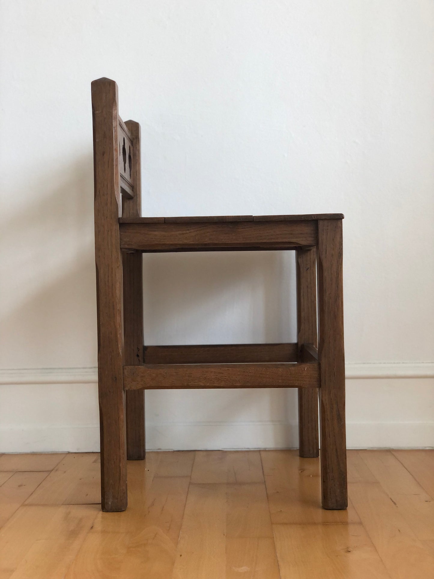 Pair of Early 20th Century Arts & Crafts Oak Hall Chairs
