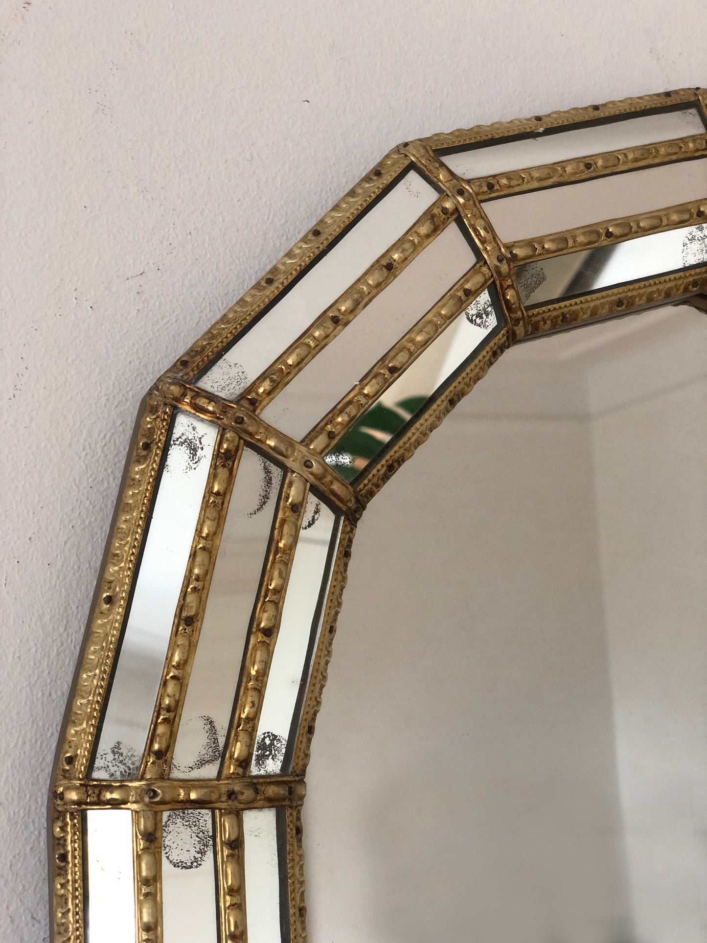 Pair of Large Vintage Venetian Full Length Hollywood Regency Mirror in Gold Spain 1990s