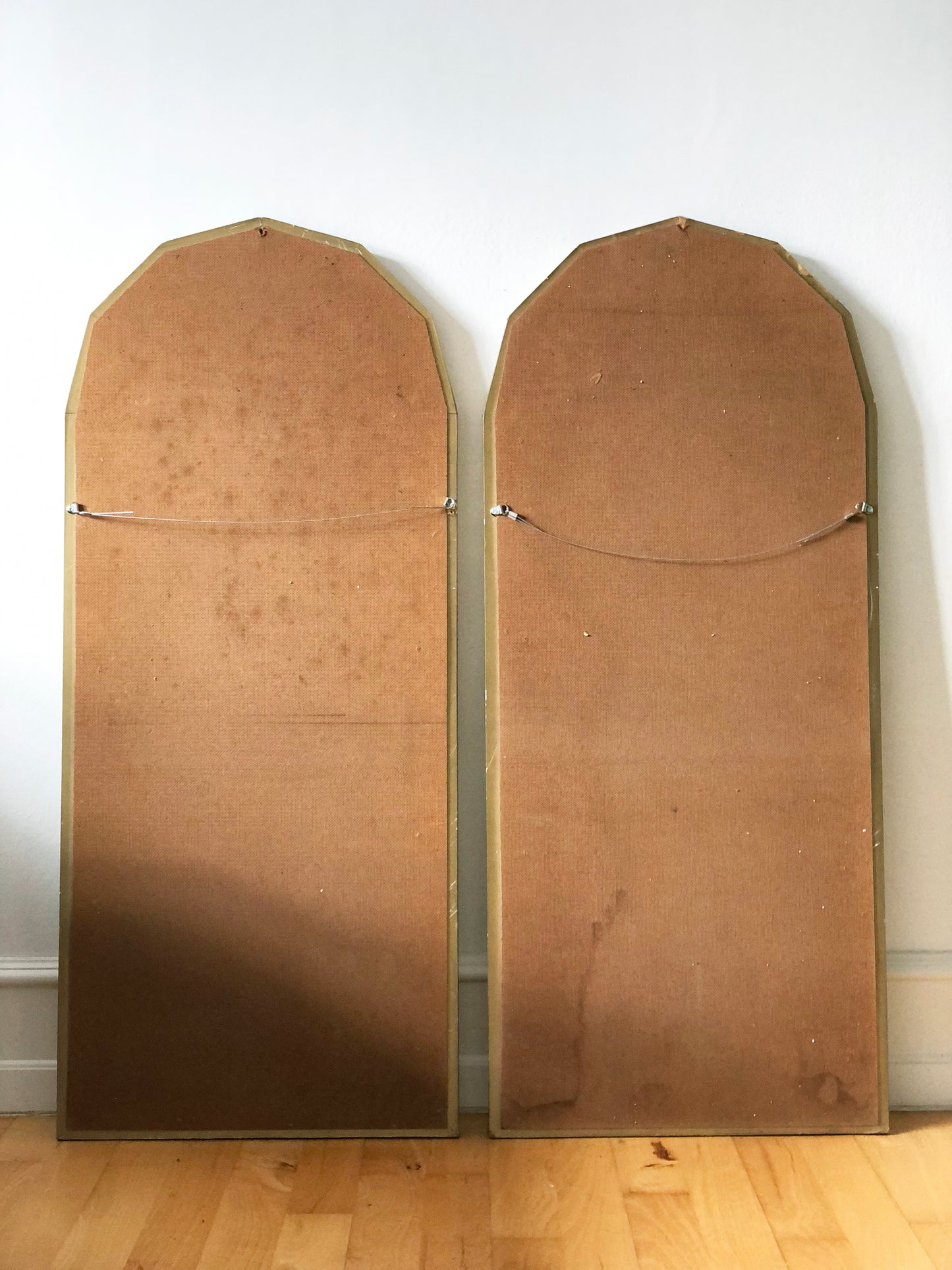 Pair of Large Vintage Venetian Full Length Hollywood Regency Mirror in Gold Spain 1990s