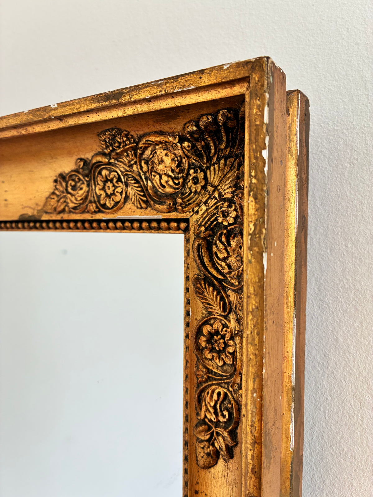 Pair of Antique French Giltwood Wall Mirrors, Late 19th Century