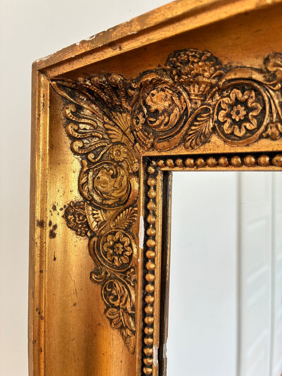 Pair of Antique French Giltwood Wall Mirrors, Late 19th Century