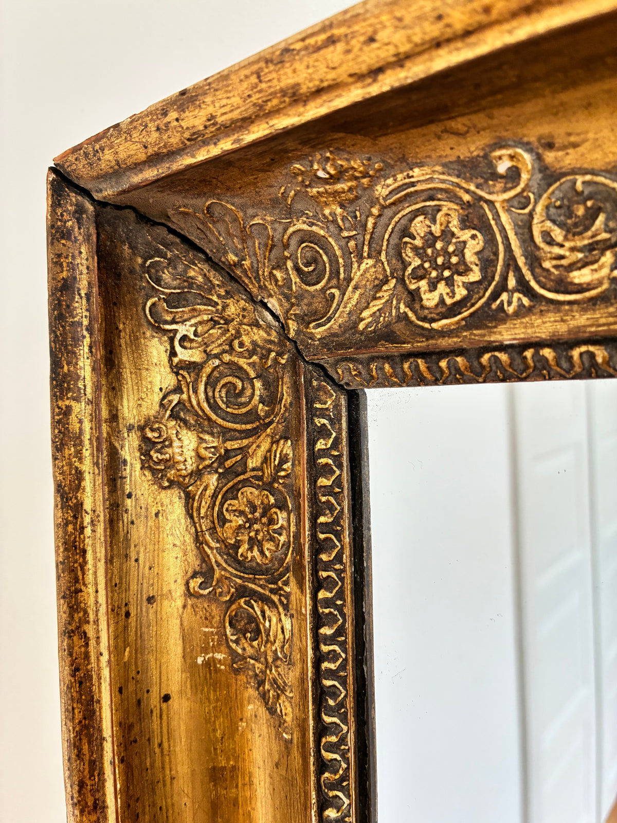 Pair of Antique French Giltwood Wall Mirrors, Late 19th Century