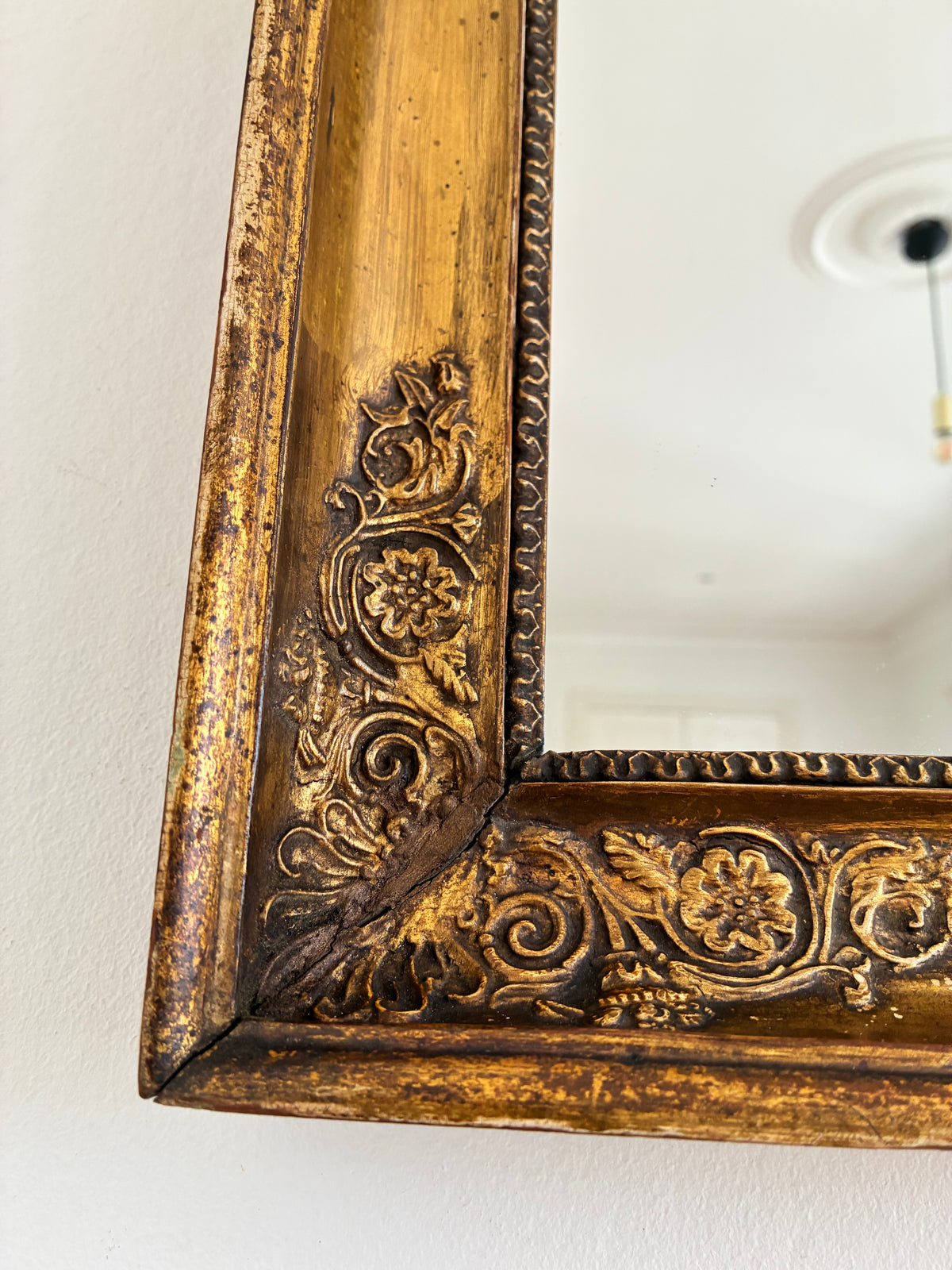 Pair of Antique French Giltwood Wall Mirrors, Late 19th Century