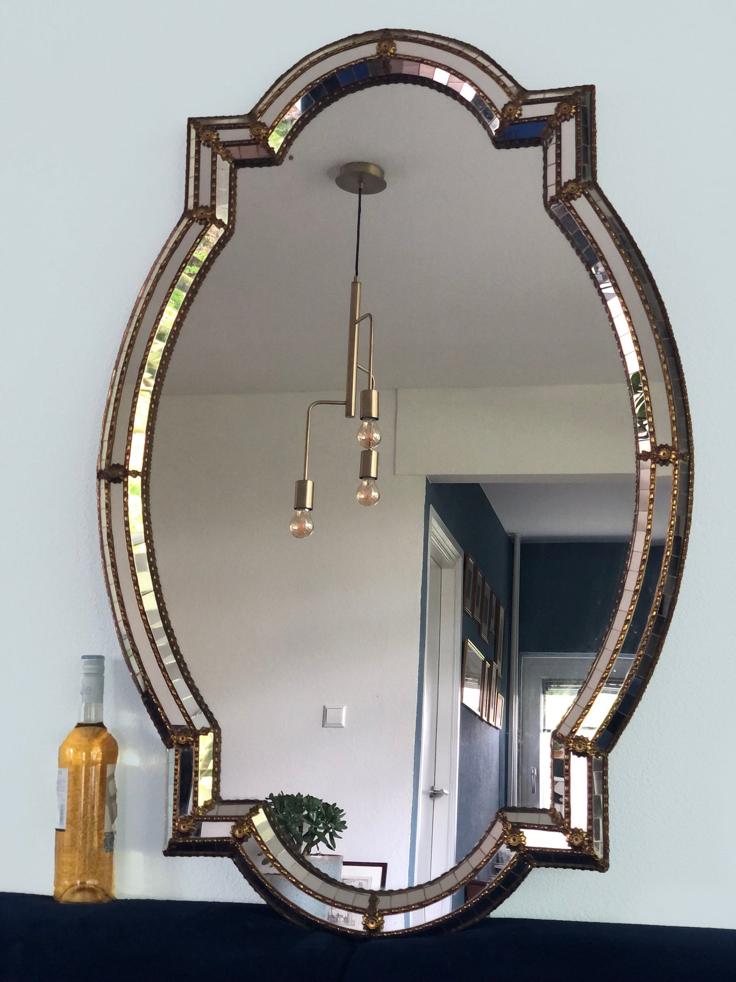 Spanish Venetian Large Mirror Hollywood Regency 1990s