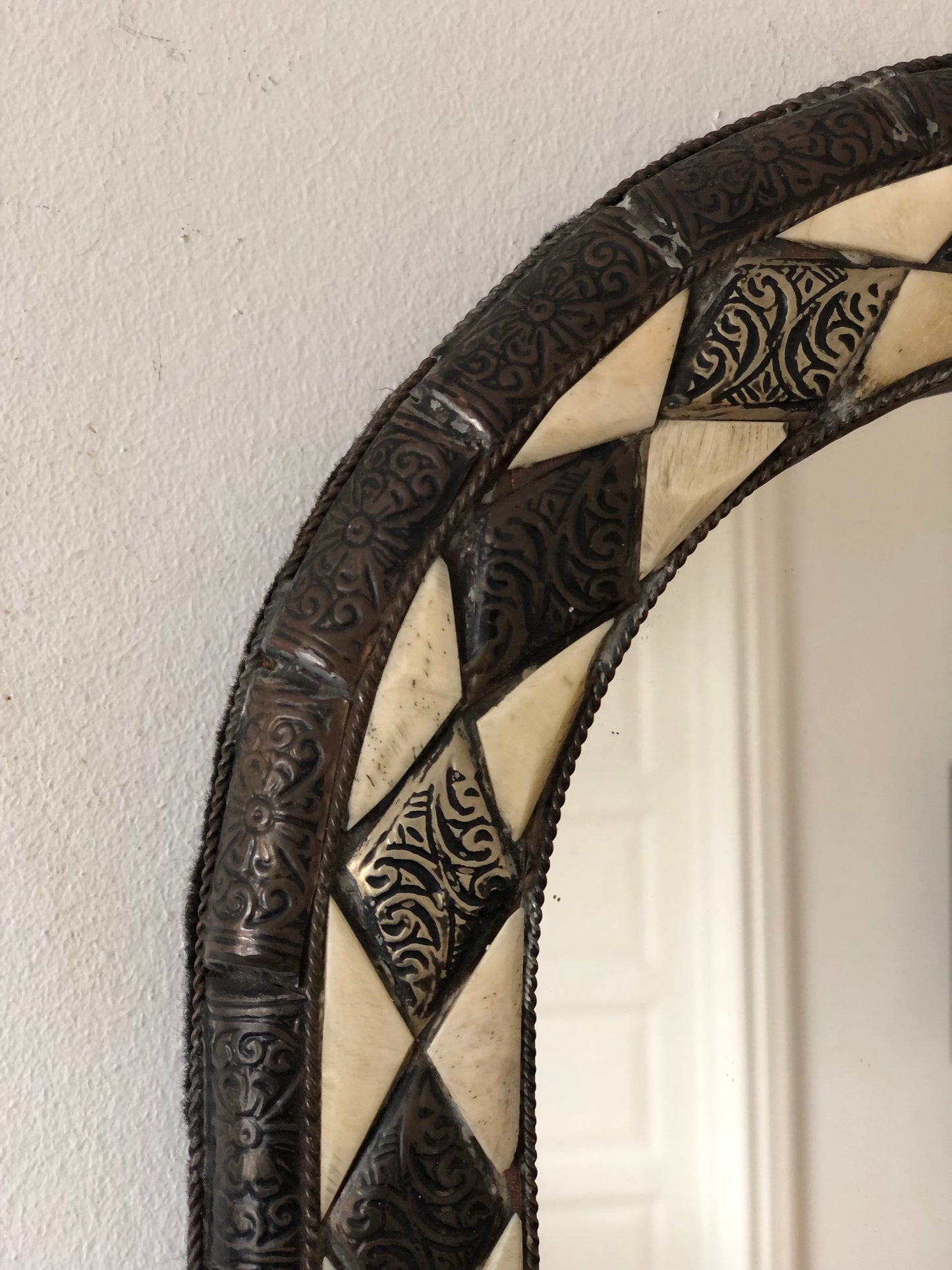 Vintage Arched Wall Mirror - Spanish, Hollywood Regency, Moroccan-inspired 1960s