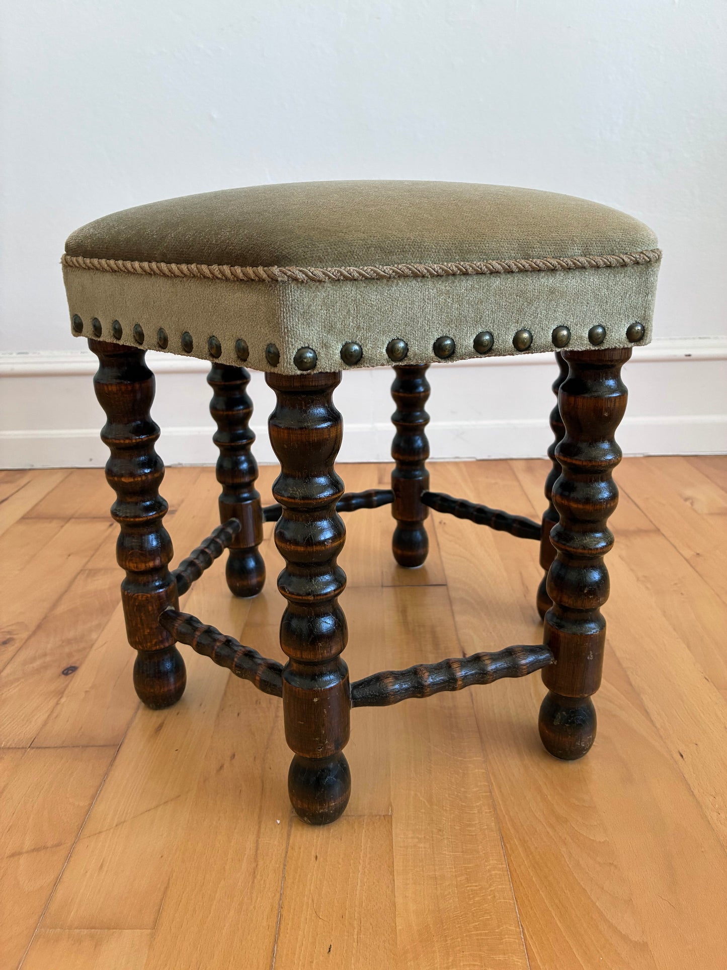 Vintage Barley Twist Stool, English, Mid-20th Century