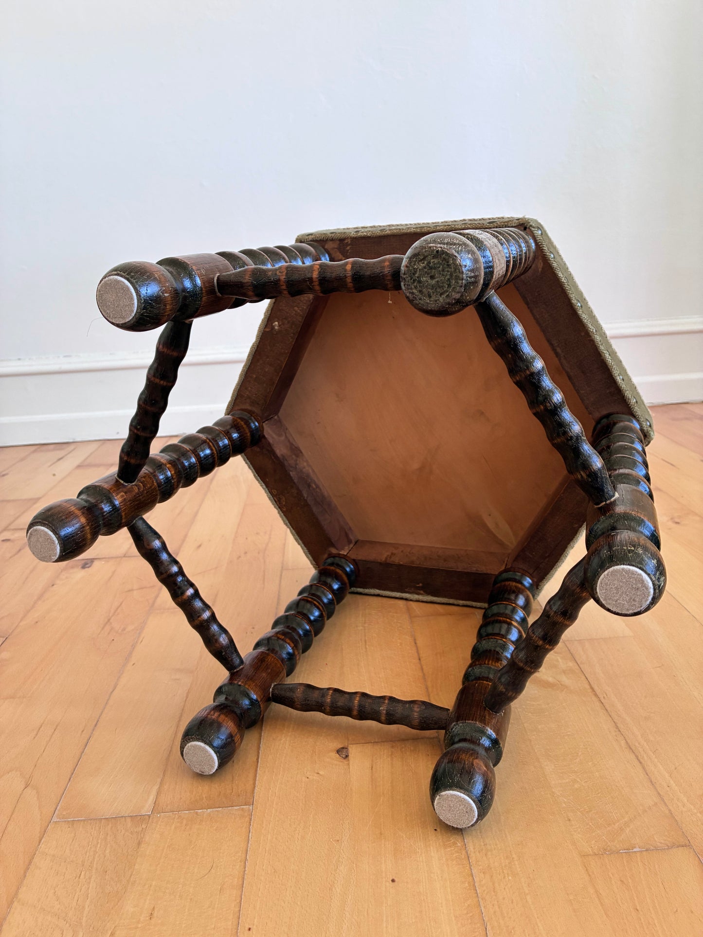 Vintage Barley Twist Stool, English, Mid-20th Century
