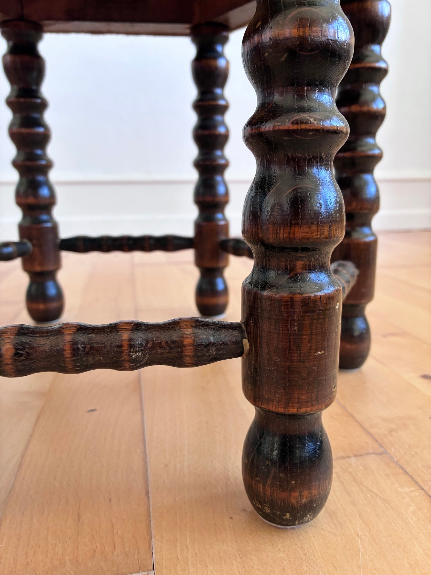 Vintage Barley Twist Stool, English, Mid-20th Century