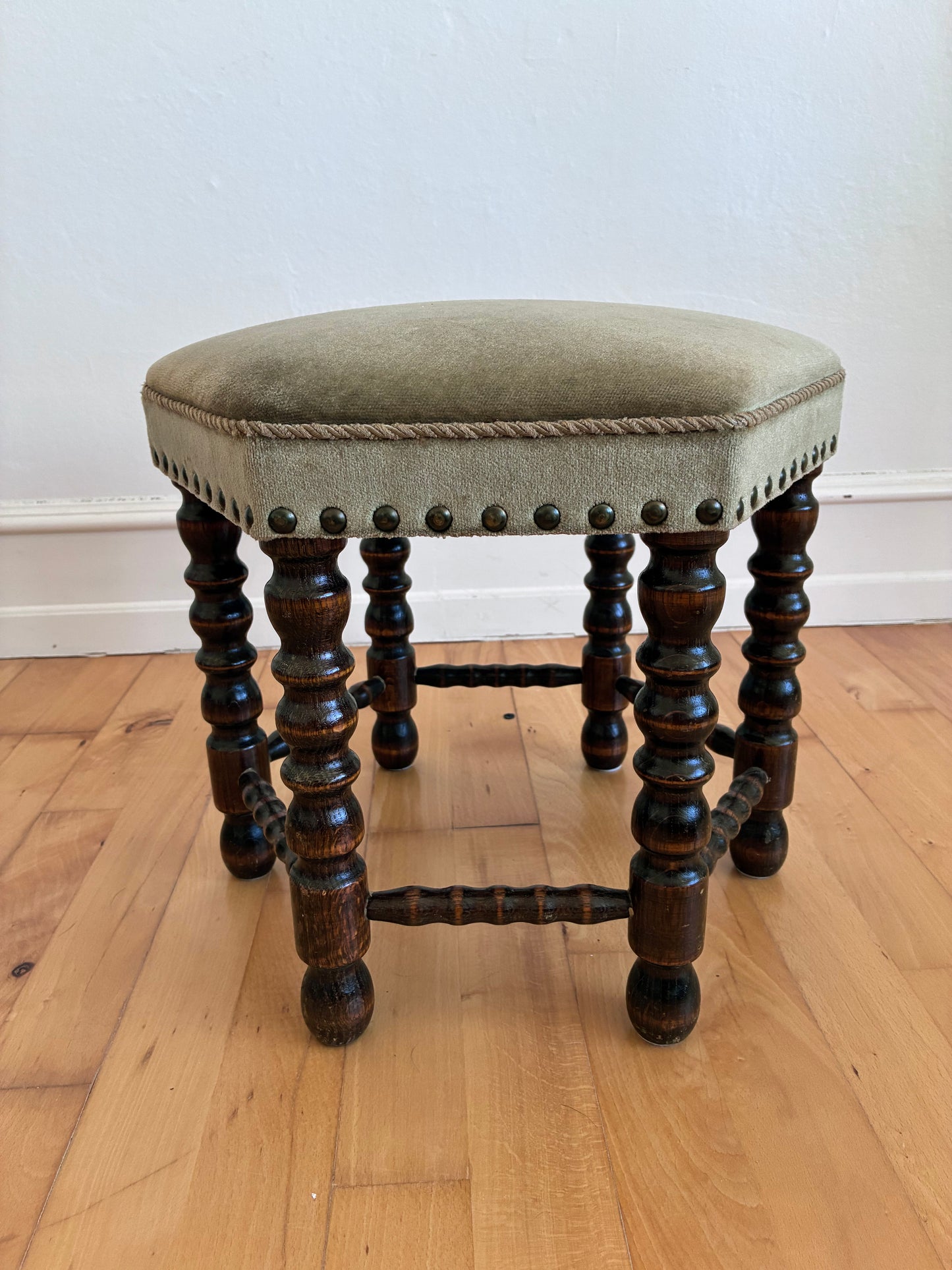 Vintage Barley Twist Stool, English, Mid-20th Century