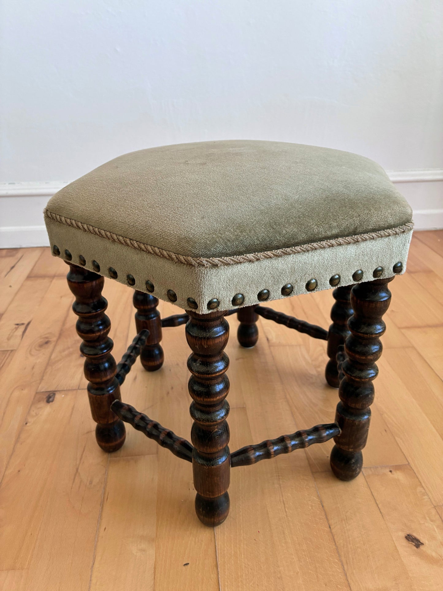 Vintage Barley Twist Stool, English, Mid-20th Century