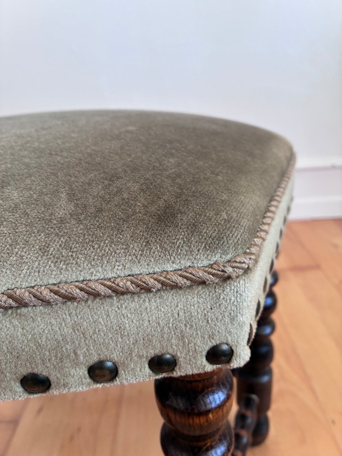 Vintage Barley Twist Stool, English, Mid-20th Century