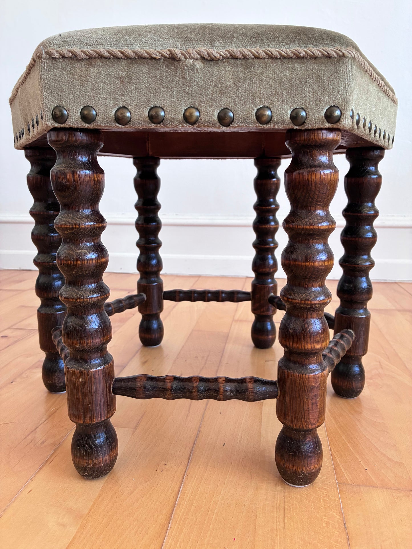 Vintage Barley Twist Stool, English, Mid-20th Century