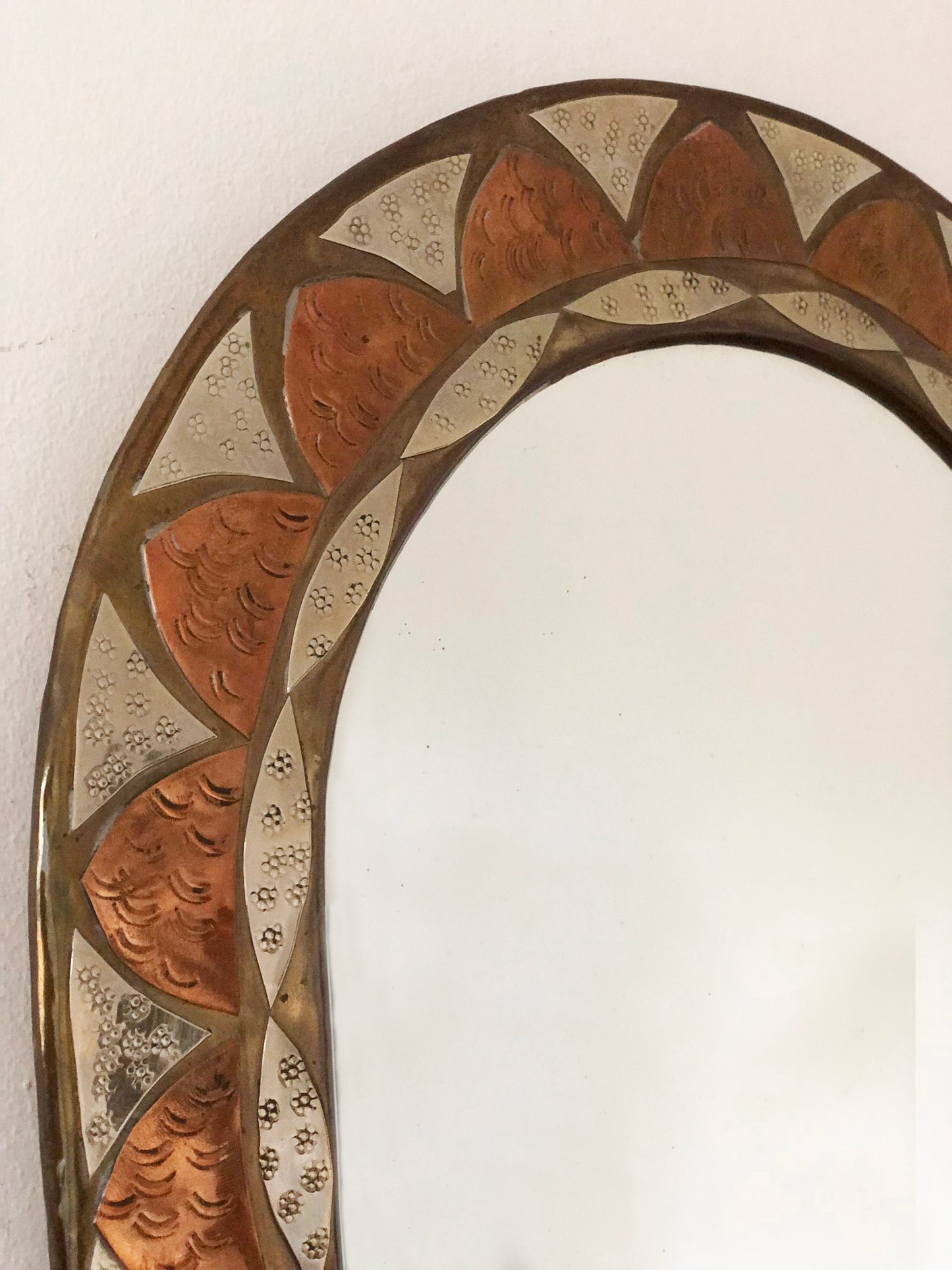 Vintage Brass Wall Mirror – Hollywood Regency, Spanish, 1960s