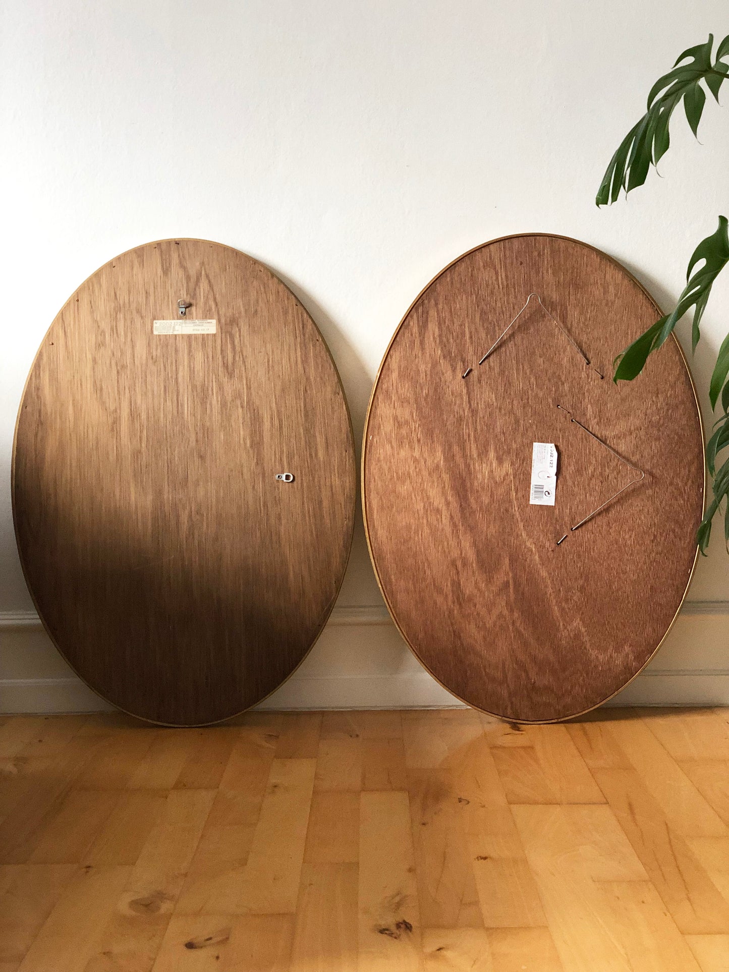 Pair of Vintage Deknudt Oval Giltwood Mirrors Hollywood Regency Belgium