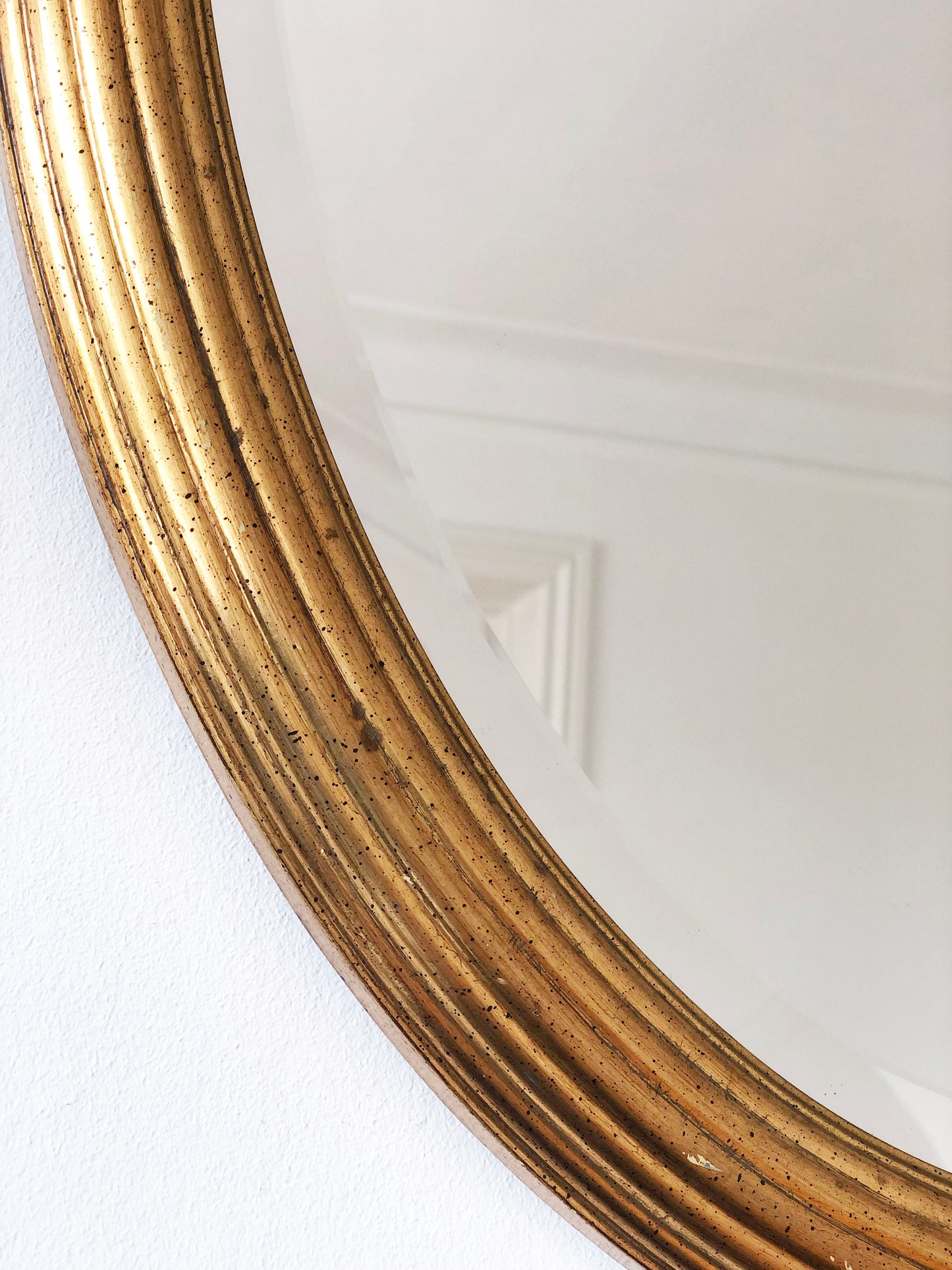 Pair of Vintage Deknudt Oval Giltwood Mirrors Hollywood Regency Belgium