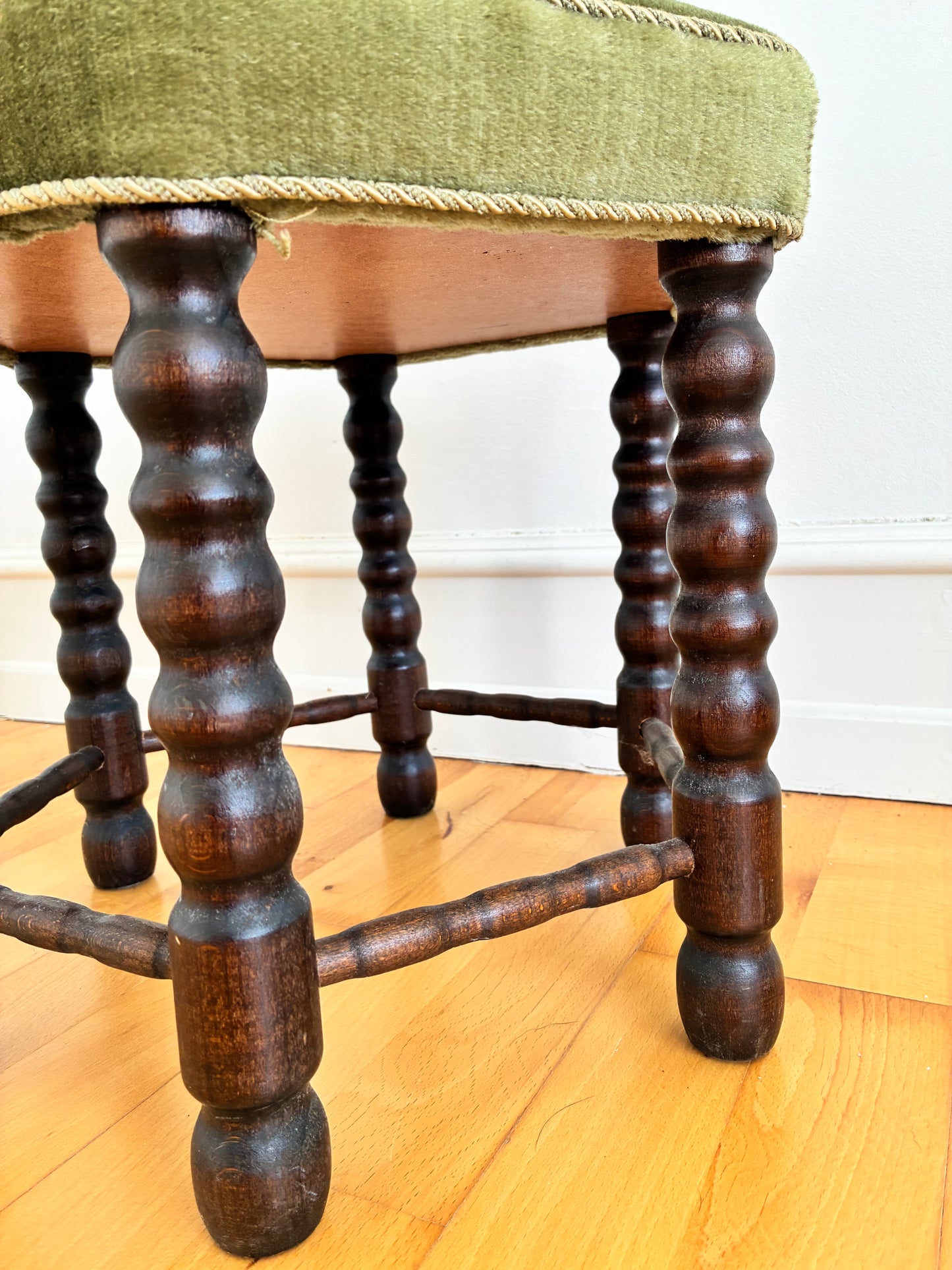 Vintage Barley Twist Stool, English, Mid-20th Century