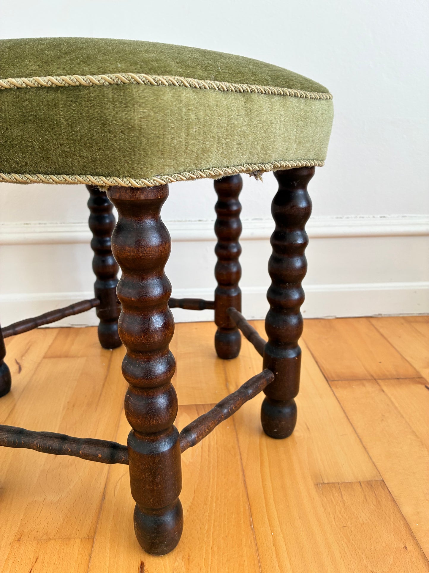 Vintage Barley Twist Stool, English, Mid-20th Century