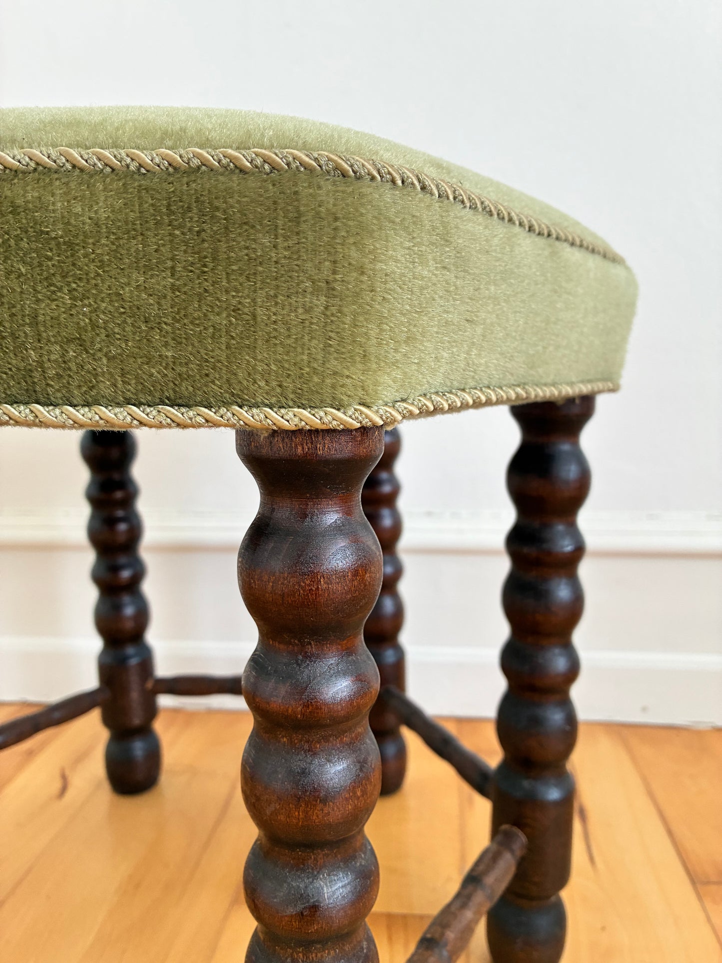 Vintage Barley Twist Stool, English, Mid-20th Century