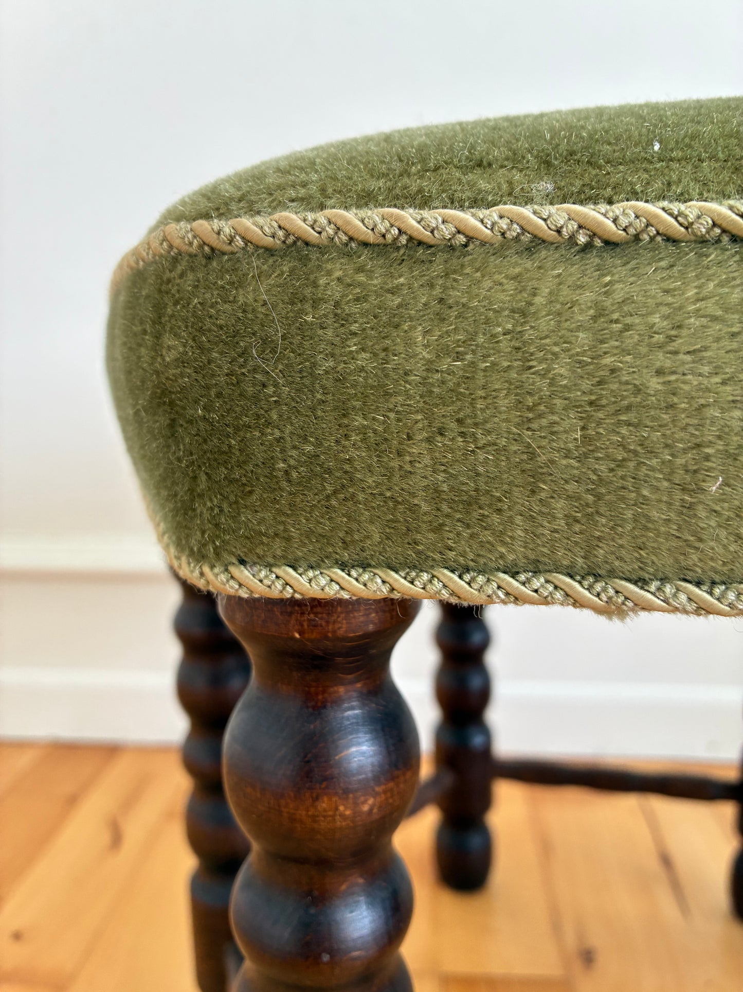 Vintage Barley Twist Stool, English, Mid-20th Century