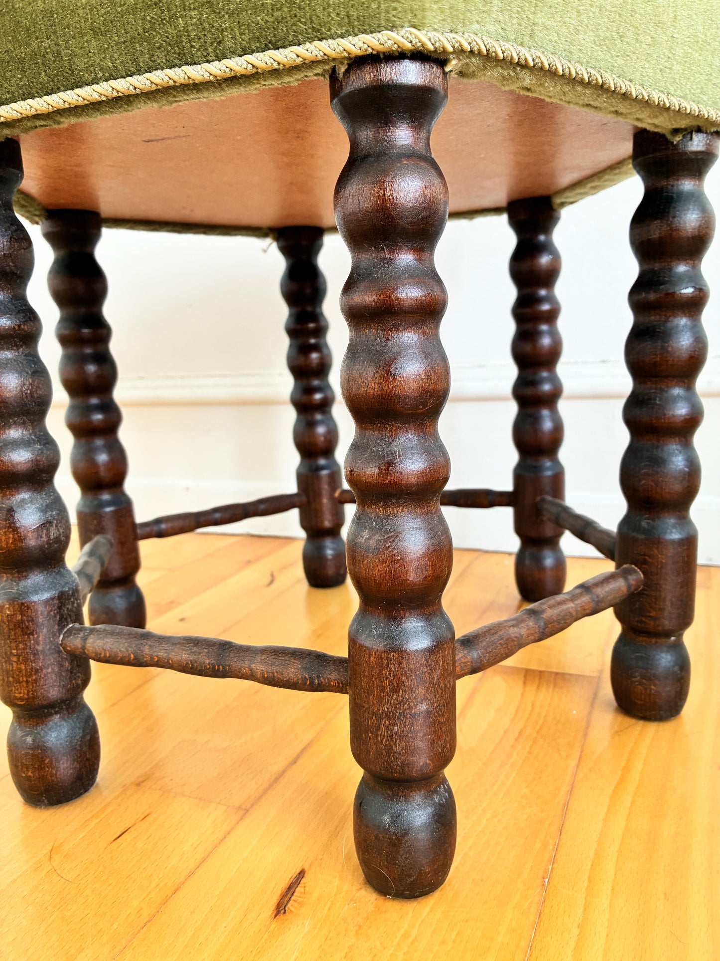 Vintage Barley Twist Stool, English, Mid-20th Century