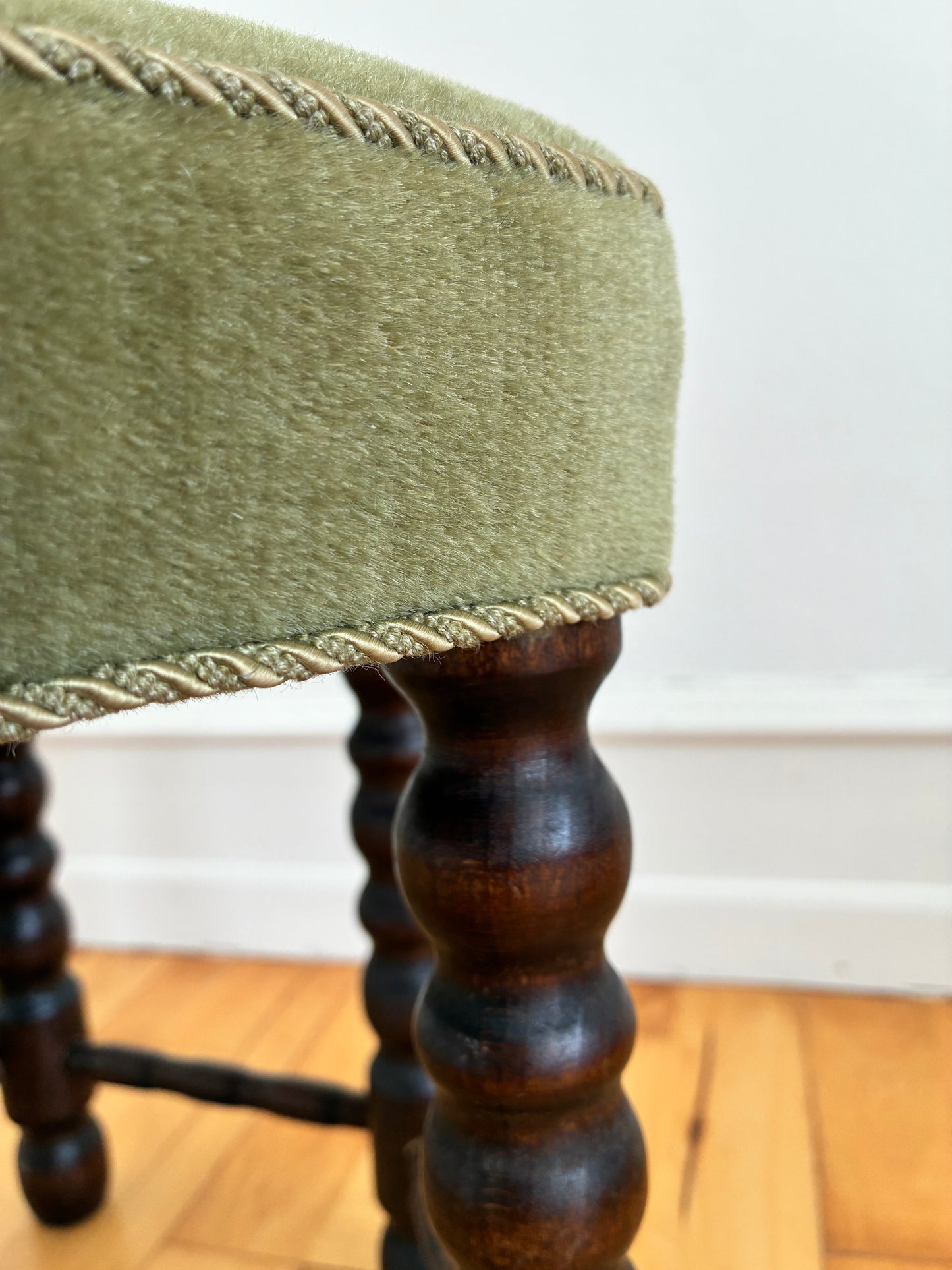 Vintage Barley Twist Stool, English, Mid-20th Century