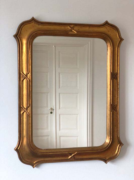 Large Vintage gilded Mirror Belgium 1970s