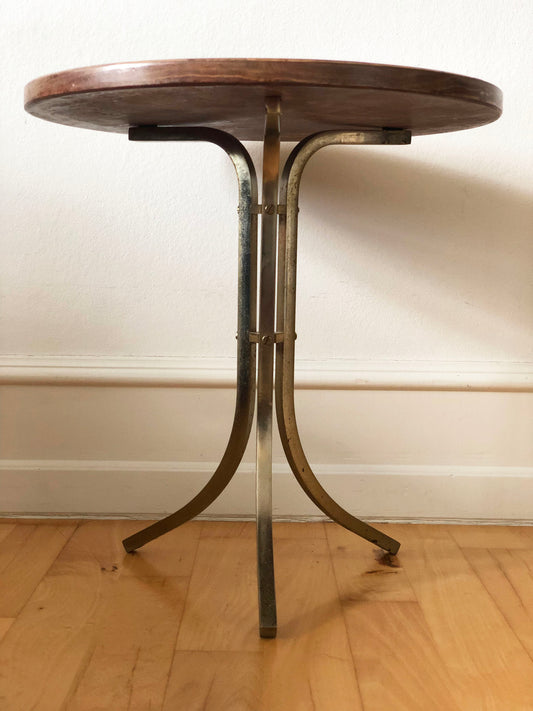 Vintage Marble and Brass Side Table