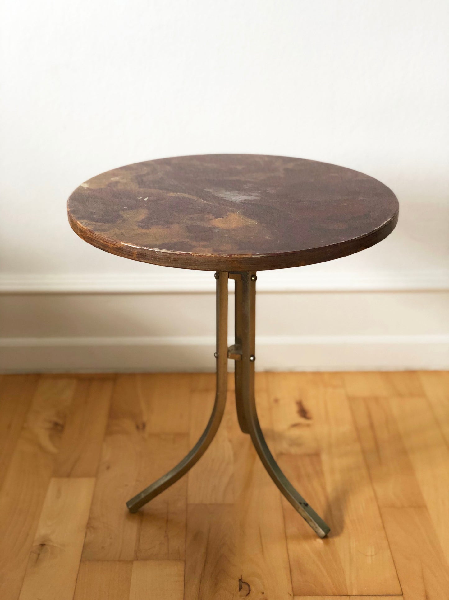 Vintage Marble and Brass Side Table