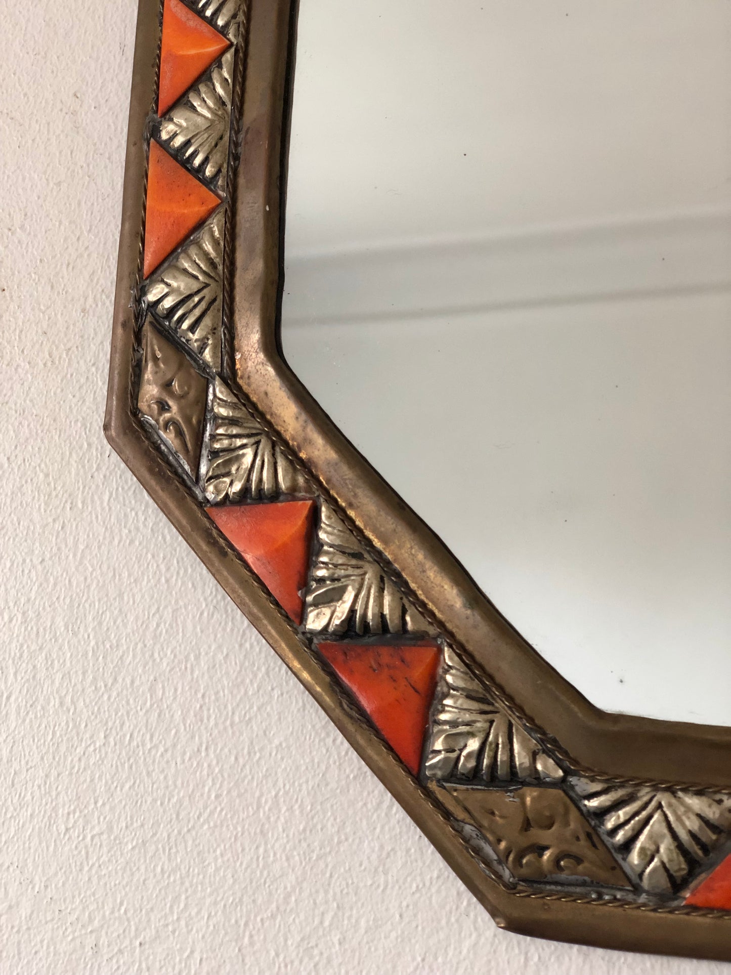 Vintage Octagonal Wall Mirror – Spanish, Hollywood Regency, Moroccan-inspired 1960s