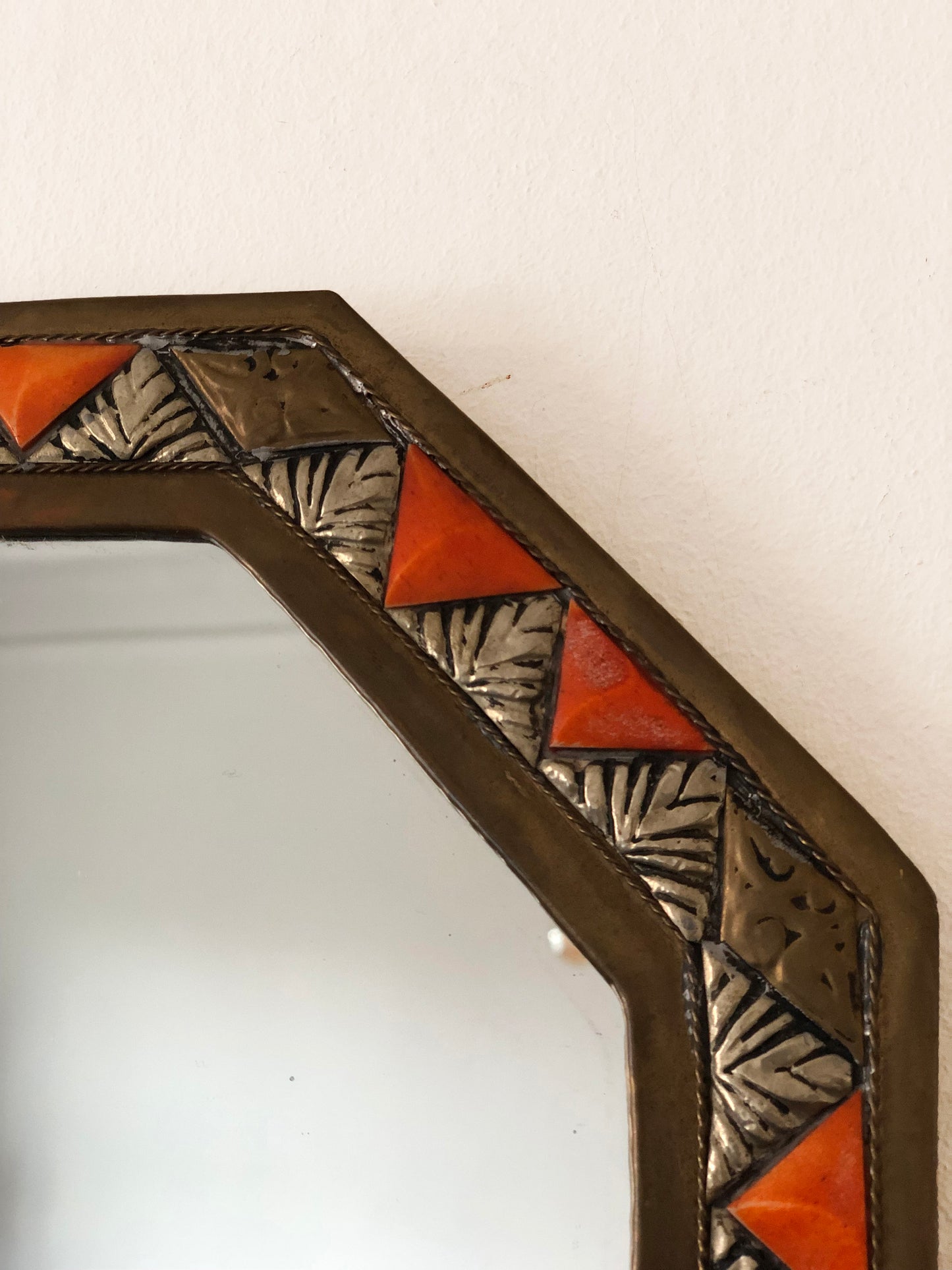 Vintage Octagonal Wall Mirror – Spanish, Hollywood Regency, Moroccan-inspired 1960s