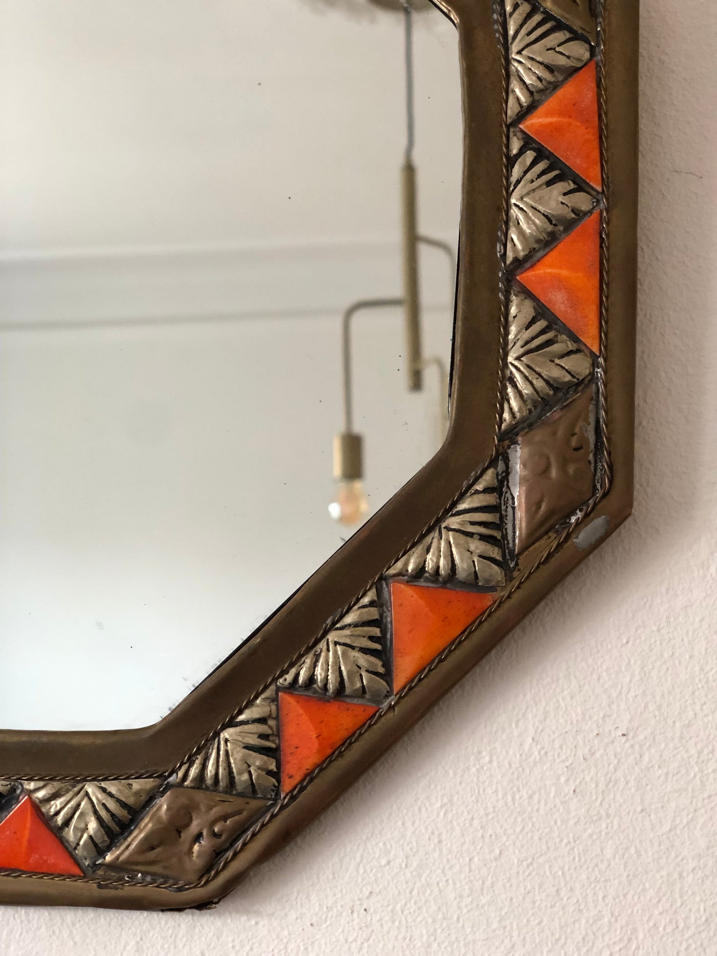 Vintage Octagonal Wall Mirror – Spanish, Hollywood Regency, Moroccan-inspired 1960s