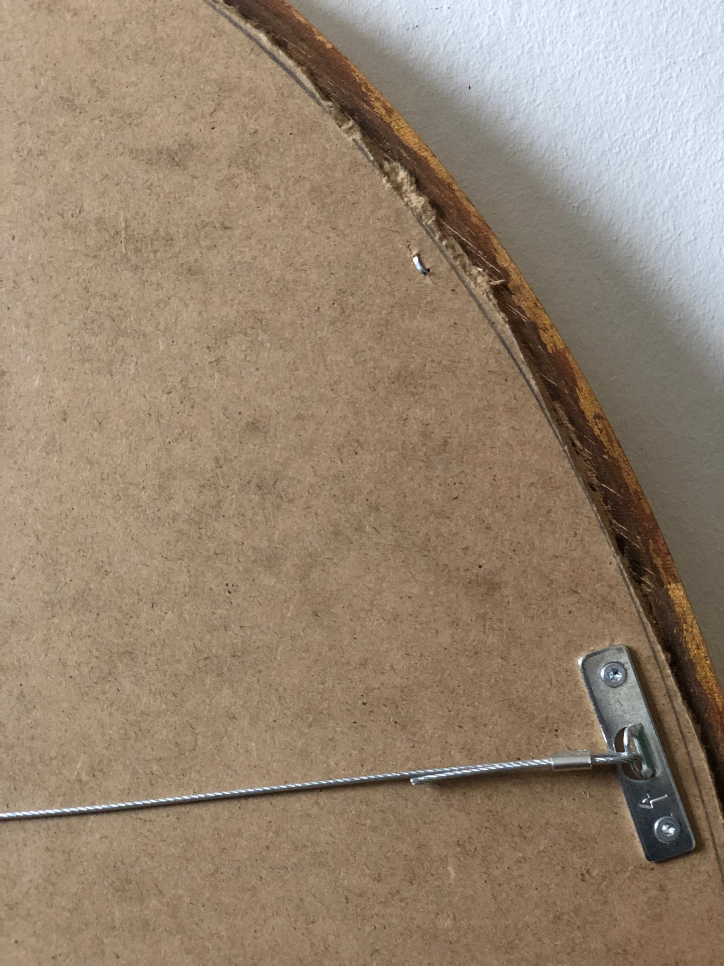 Vintage Oval Giltwood Beveled Mirror Belgium