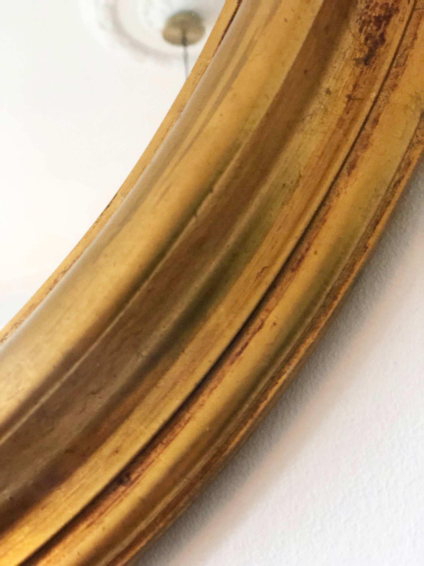 Vintage Oval Giltwood Mirror – Hollywood Regency, Belgium, 1970s
