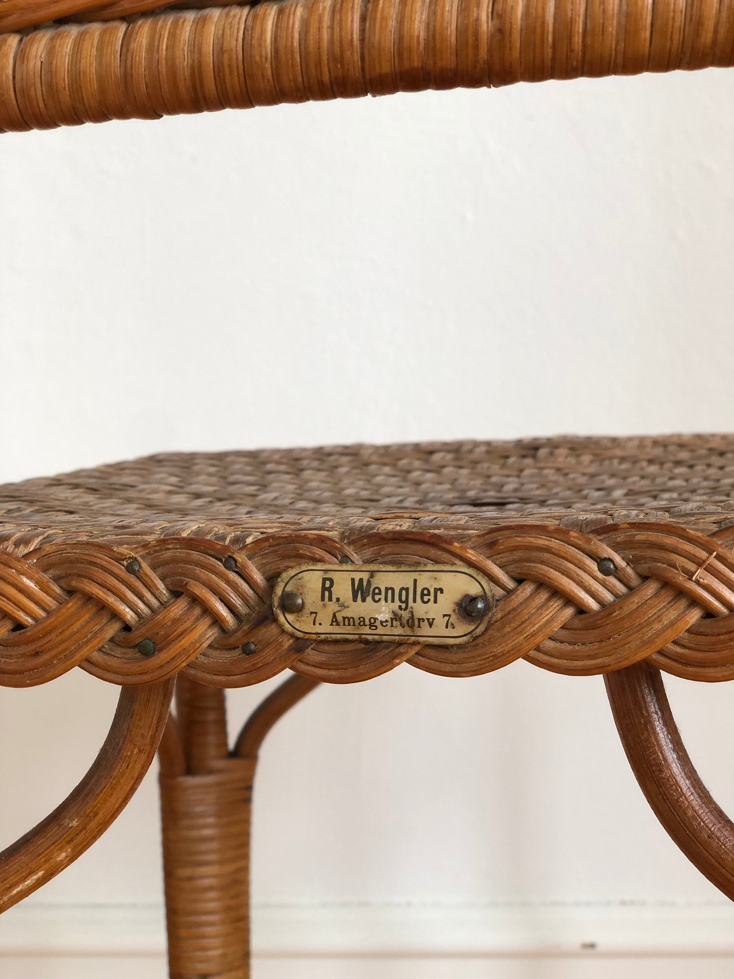 Vintage Rattan Chair by R. Wengler, Copenhagen